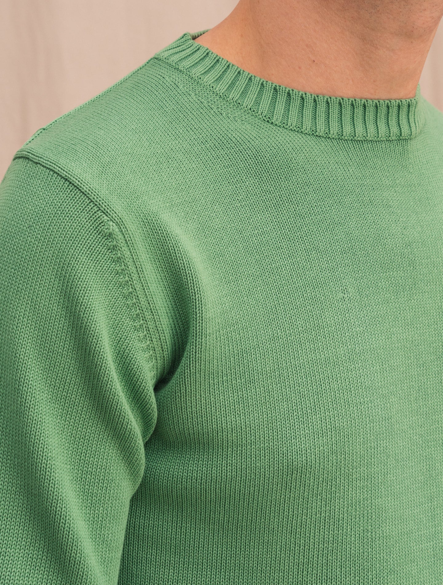 Knitted Cotton Crewneck Green Morgano Knitwear 46