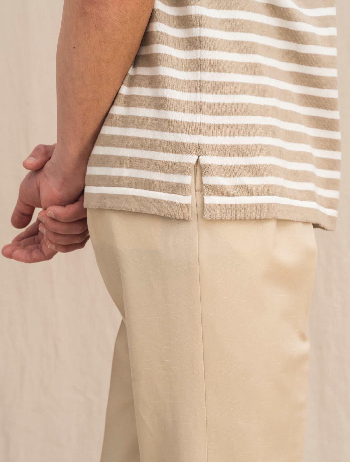 Knitted oversized T-Shirt Beige Lardini T-shirts 46