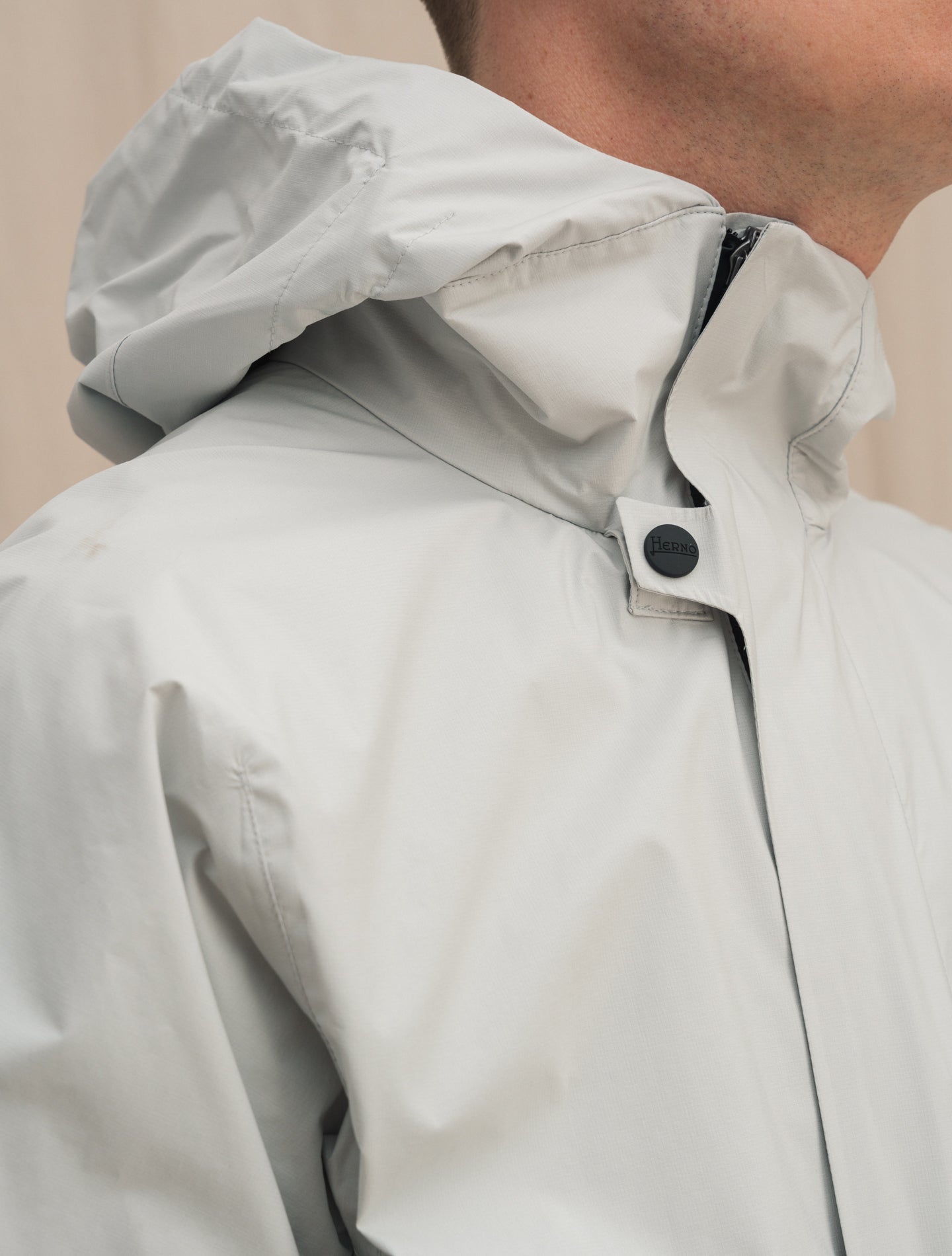 Laminar Hooded Jacket Light Grey Herno Outerwear 48