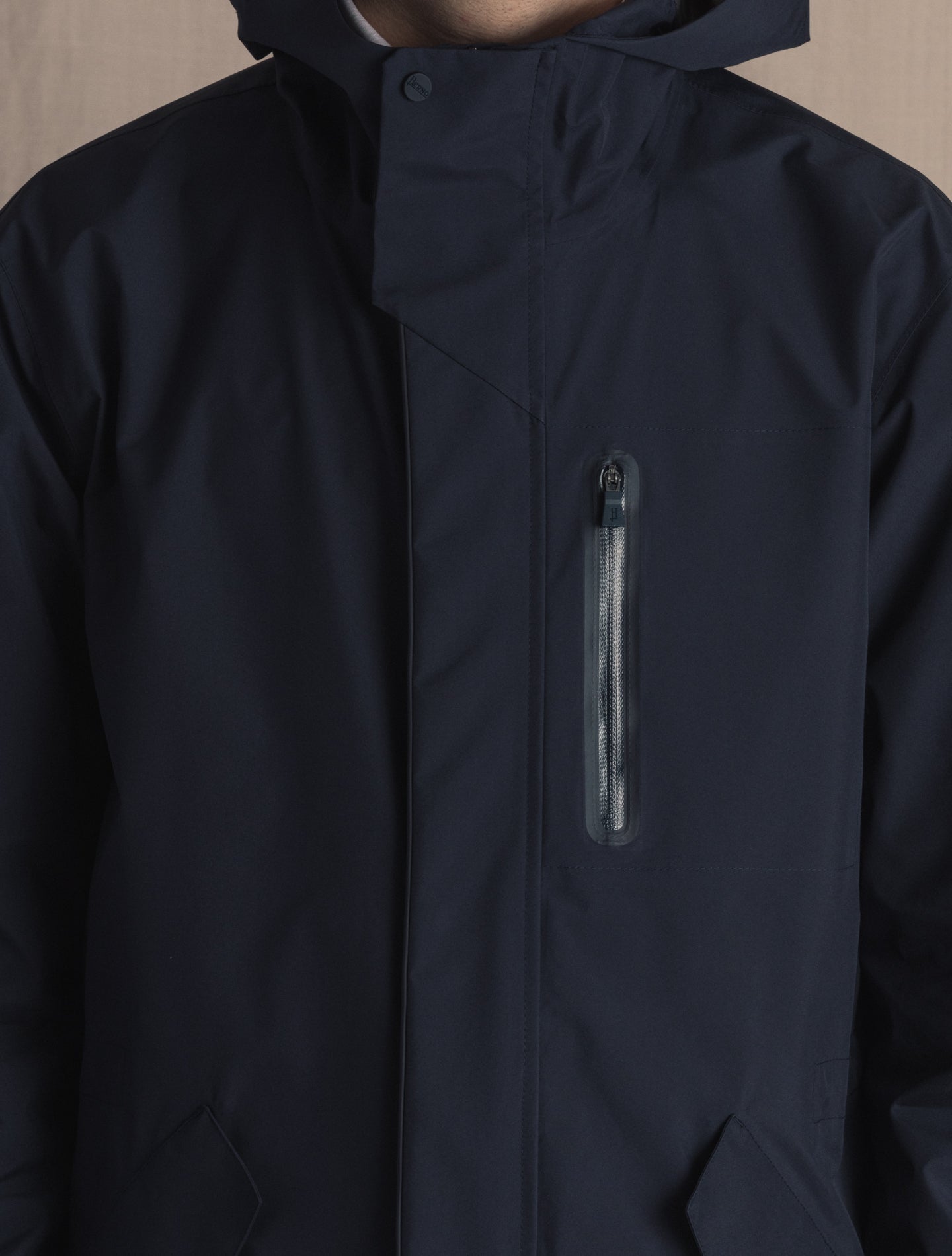 Laminar Hooded Rain Coat Navy Herno Outerwear 46