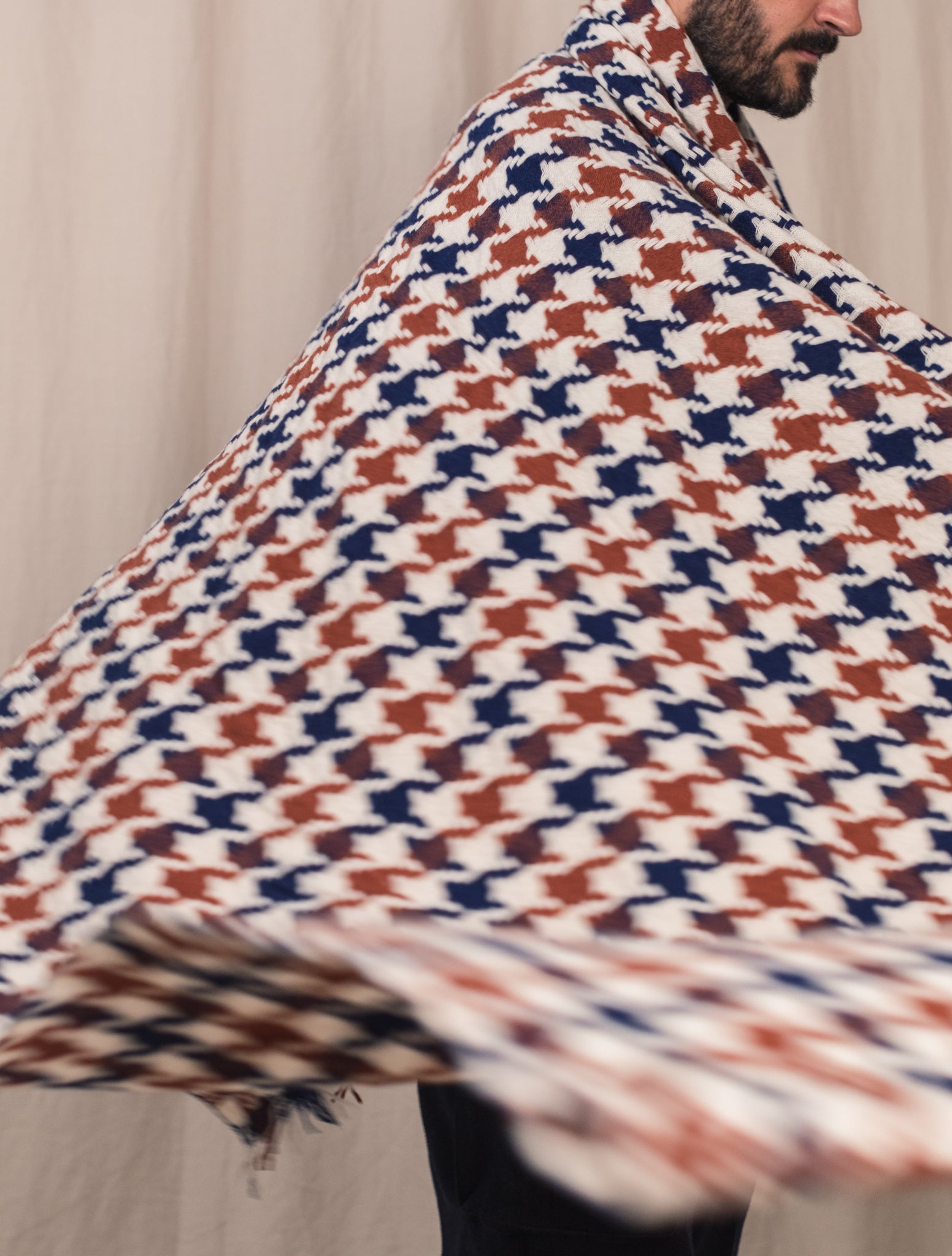 Large Houndstooth Plaid Multi Cesare Attolini Homewear Multi