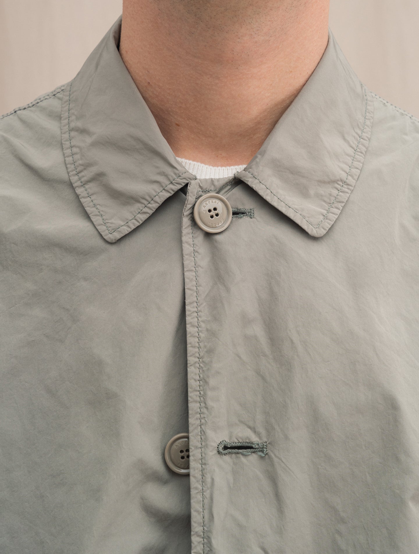 Lemon Water Repellent Raincoat Beige Aspesi Outerwear XS