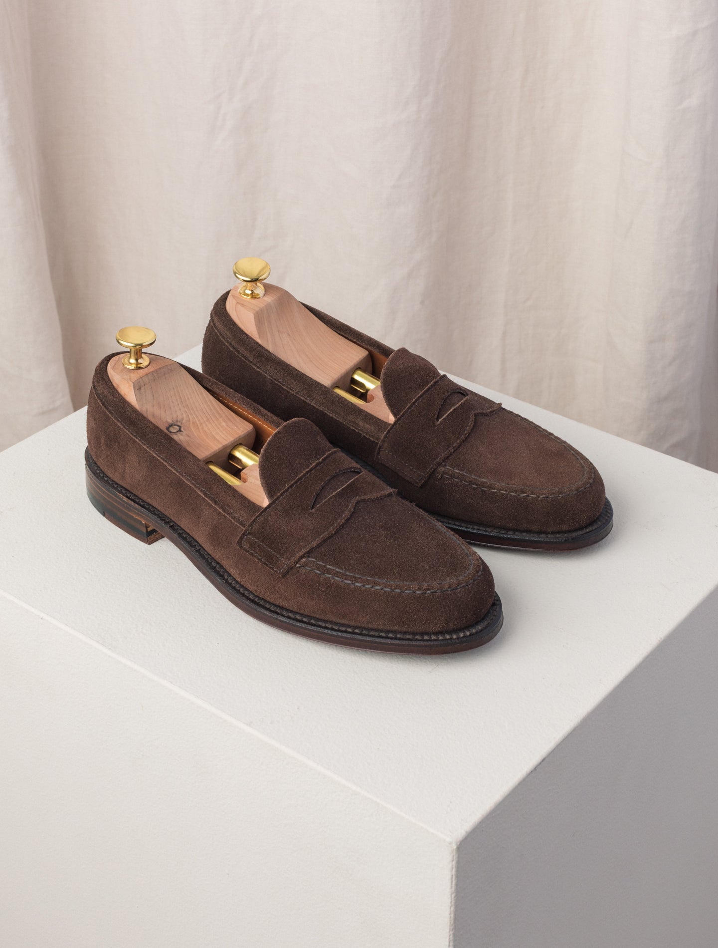 LHS Penny Loafer Dark Brown Suede Alden Loafers US 6