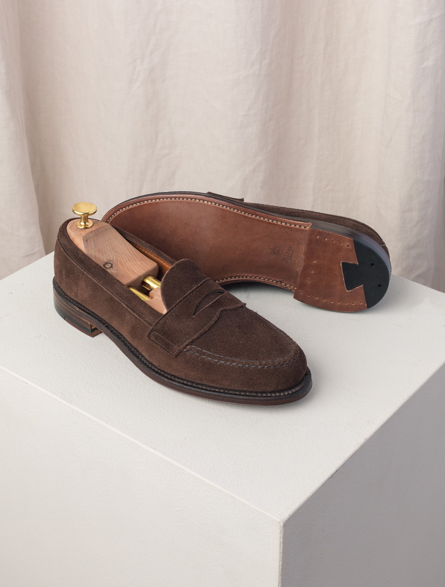 LHS Penny Loafer Dark Brown Suede Alden Loafers US 6