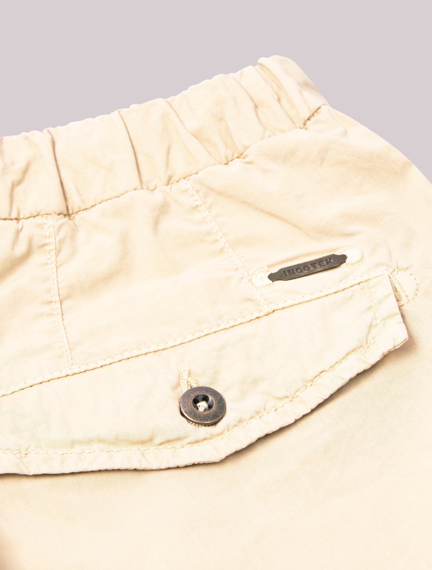 Light Weight Cotton Drawsting Shorts Beige Incotex Shorts 30