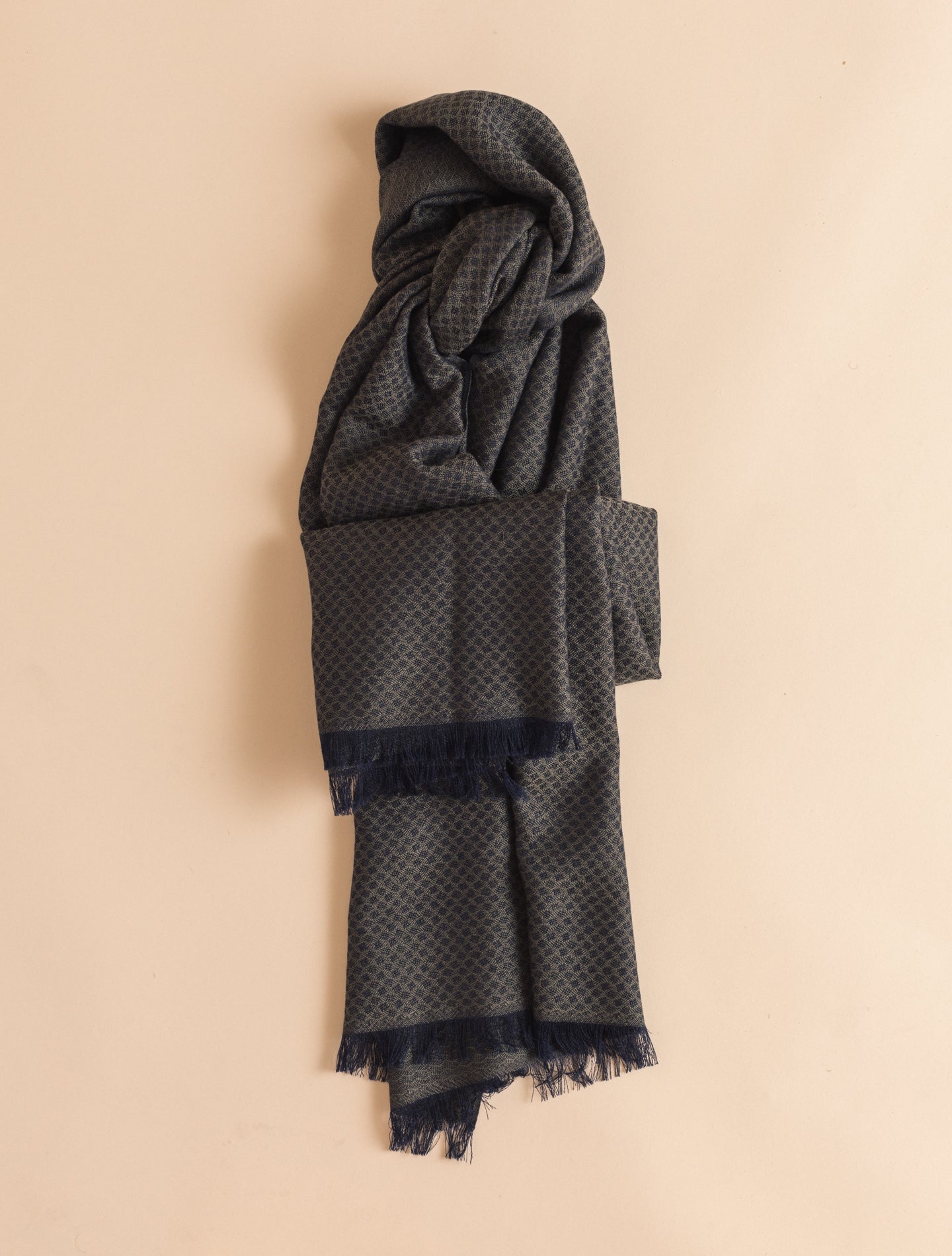 Patterned Cashmere Scarf Moss Green Cesare Attolini Scarves Moss Green