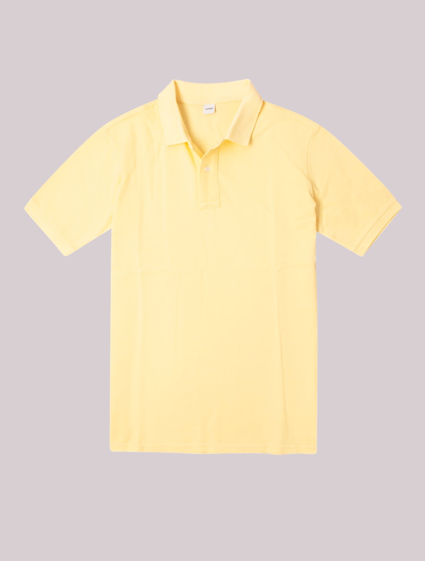 Polo Pique Short Sleeve Yellow Aspesi Knitwear S