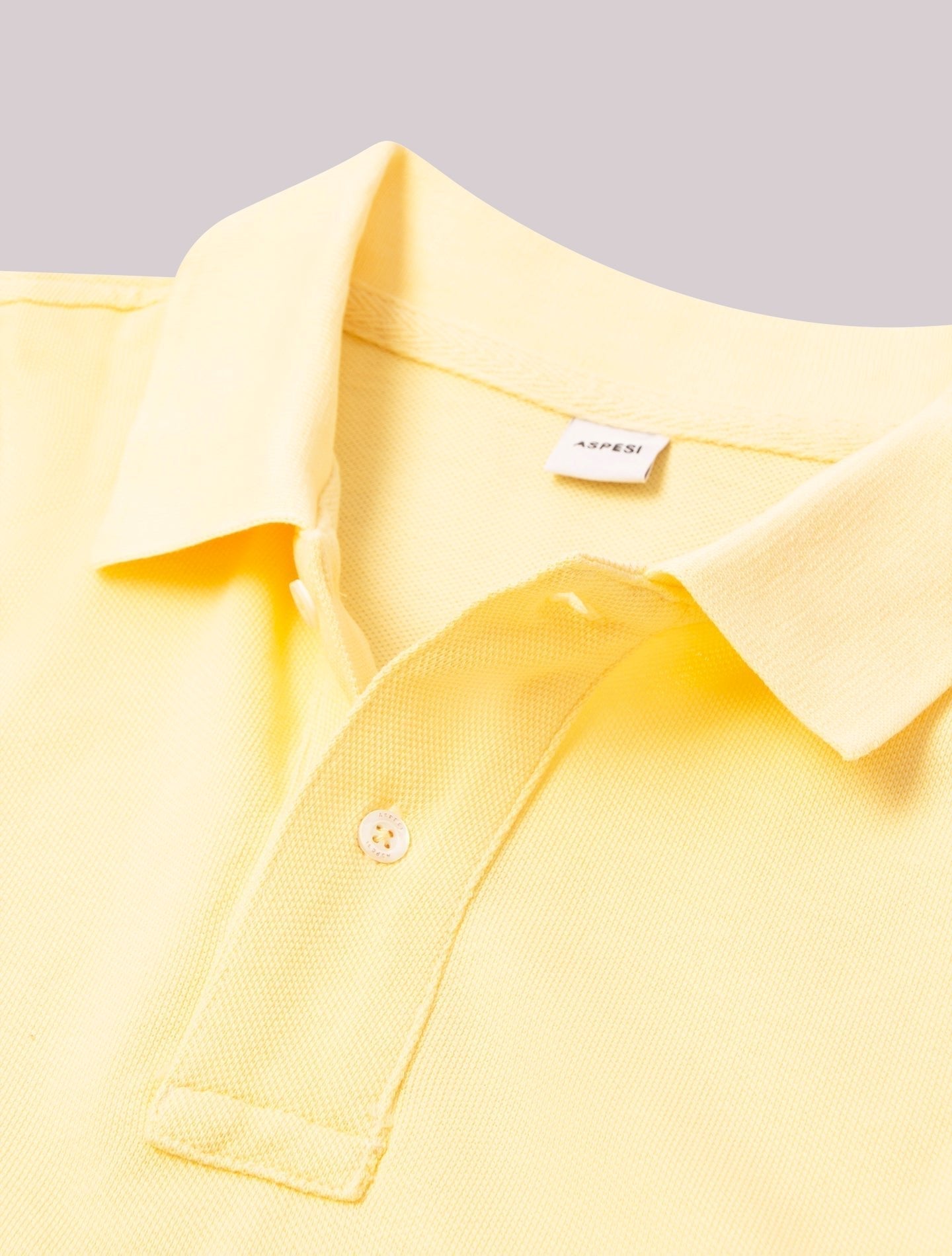 Polo Pique Short Sleeve Yellow Aspesi Knitwear S