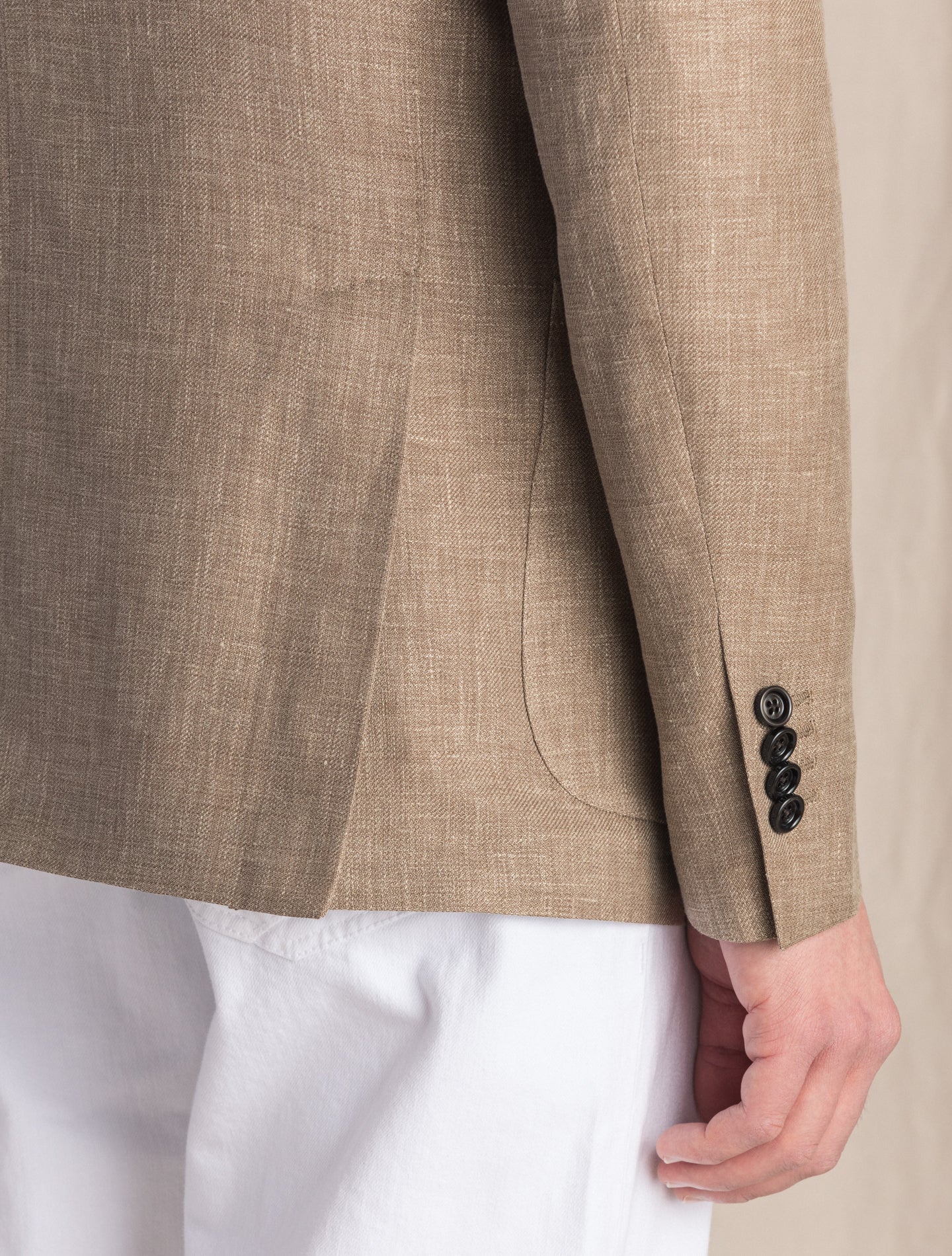 Single Breasted Wool Mix Jacket Beige Lardini Jackets 48