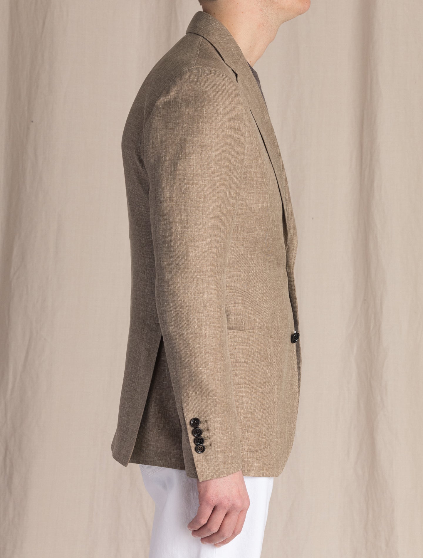 Single Breasted Wool Mix Jacket Beige Lardini Jackets 48