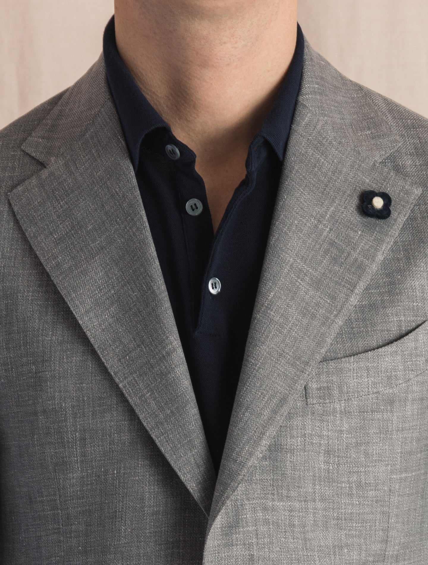 Single Breasted Wool Mix Jacket Grey Lardini Jackets 48