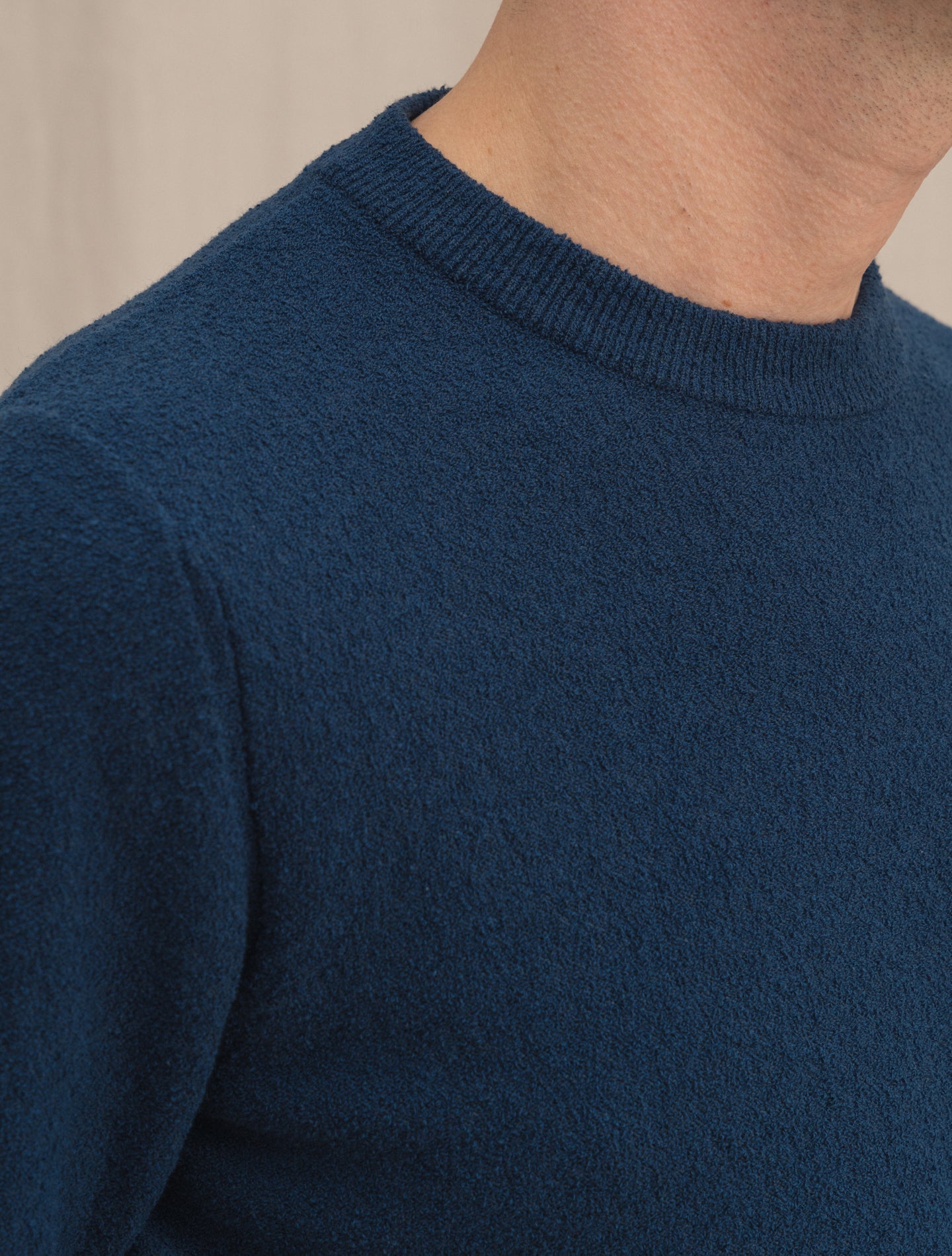 Structured Sponge Crewneck Navy Fioroni Knitwear 46