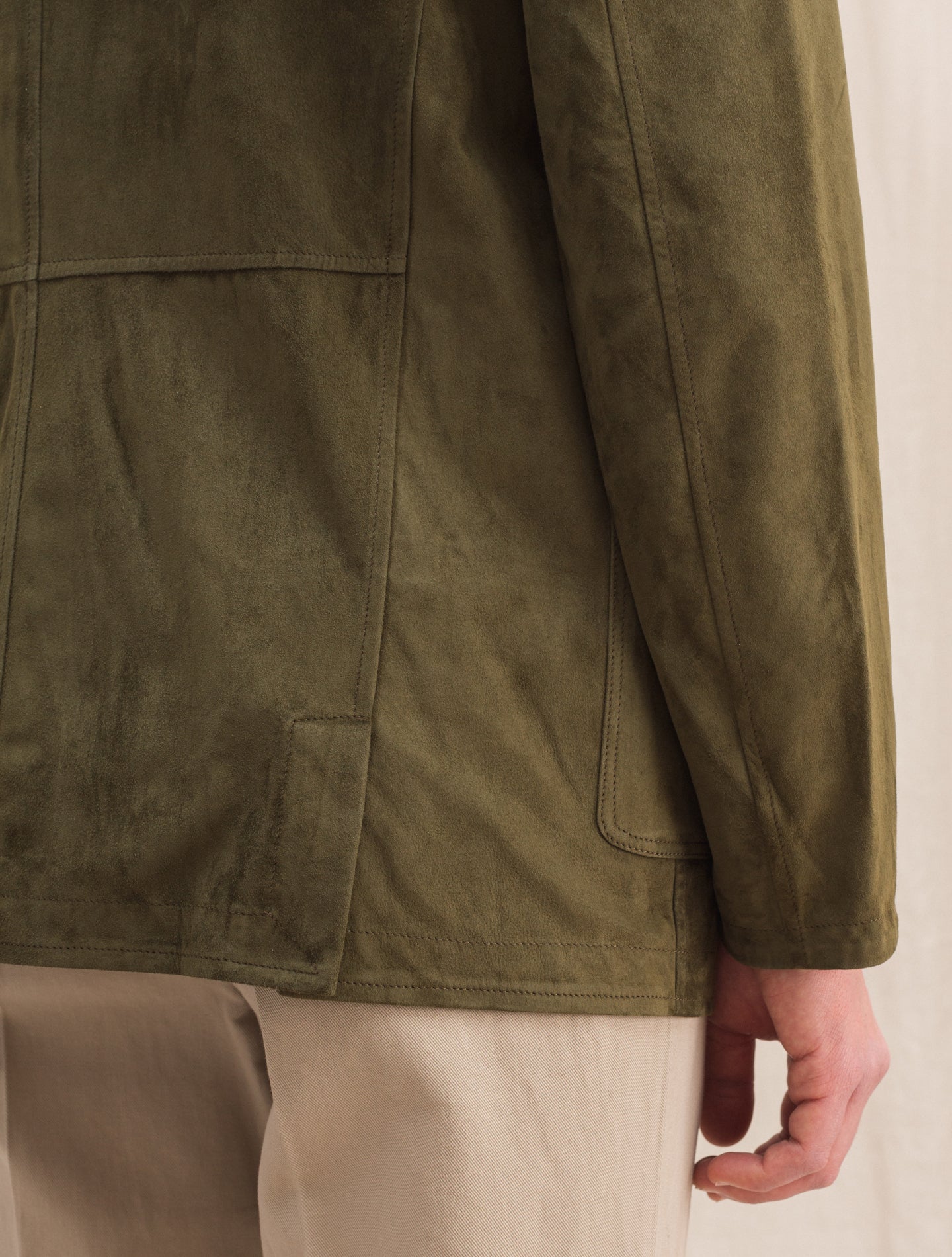 Suede Jacket Green Manto Outerwear 46