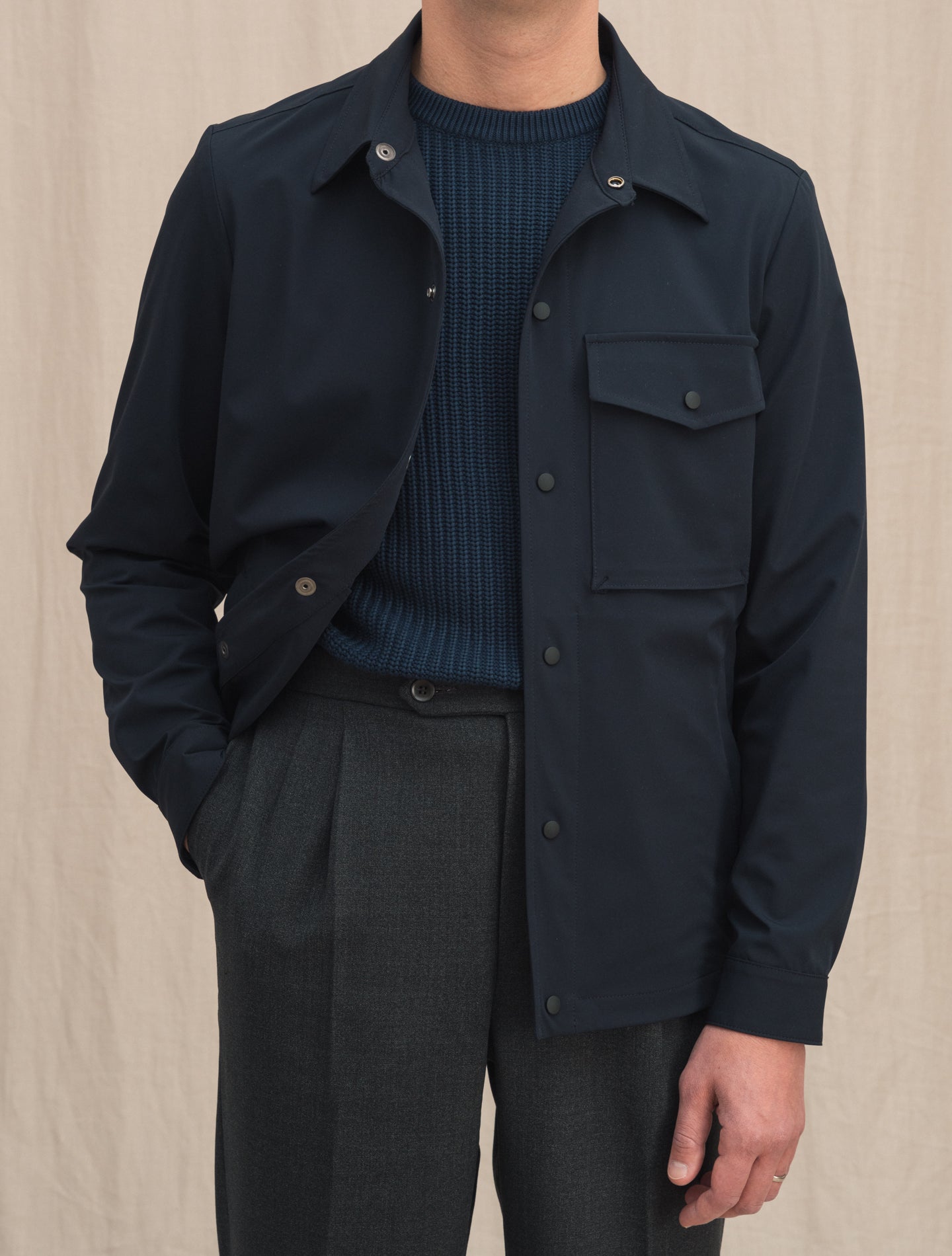 Water Repellant Jacket Navy Manto Outerwear 48