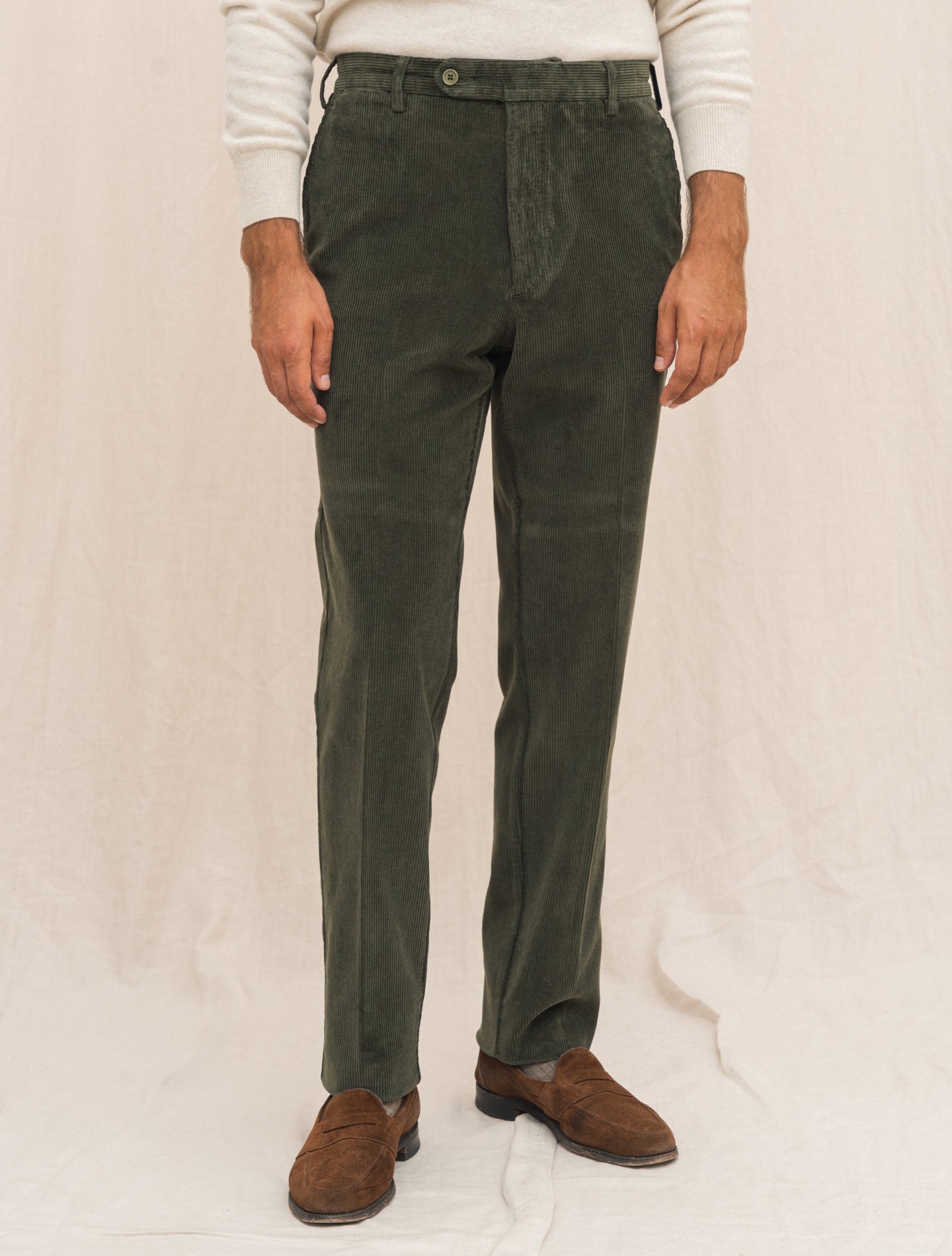 190 Corduroy Trousers Green Rota Trousers Gabucci