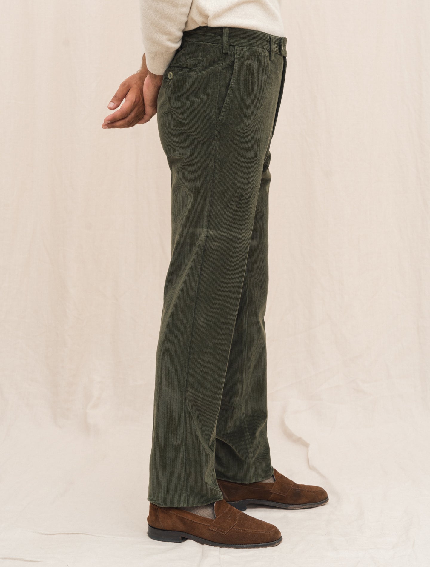 190 Corduroy Trousers Green Rota Trousers Gabucci