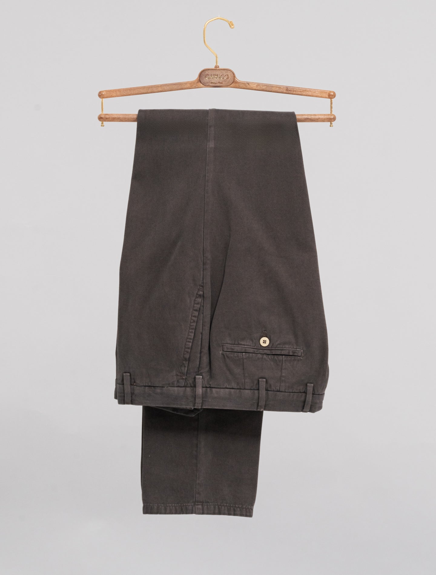 190 Cotton Cashmere Twill Trousers Brown Rota Trousers 48