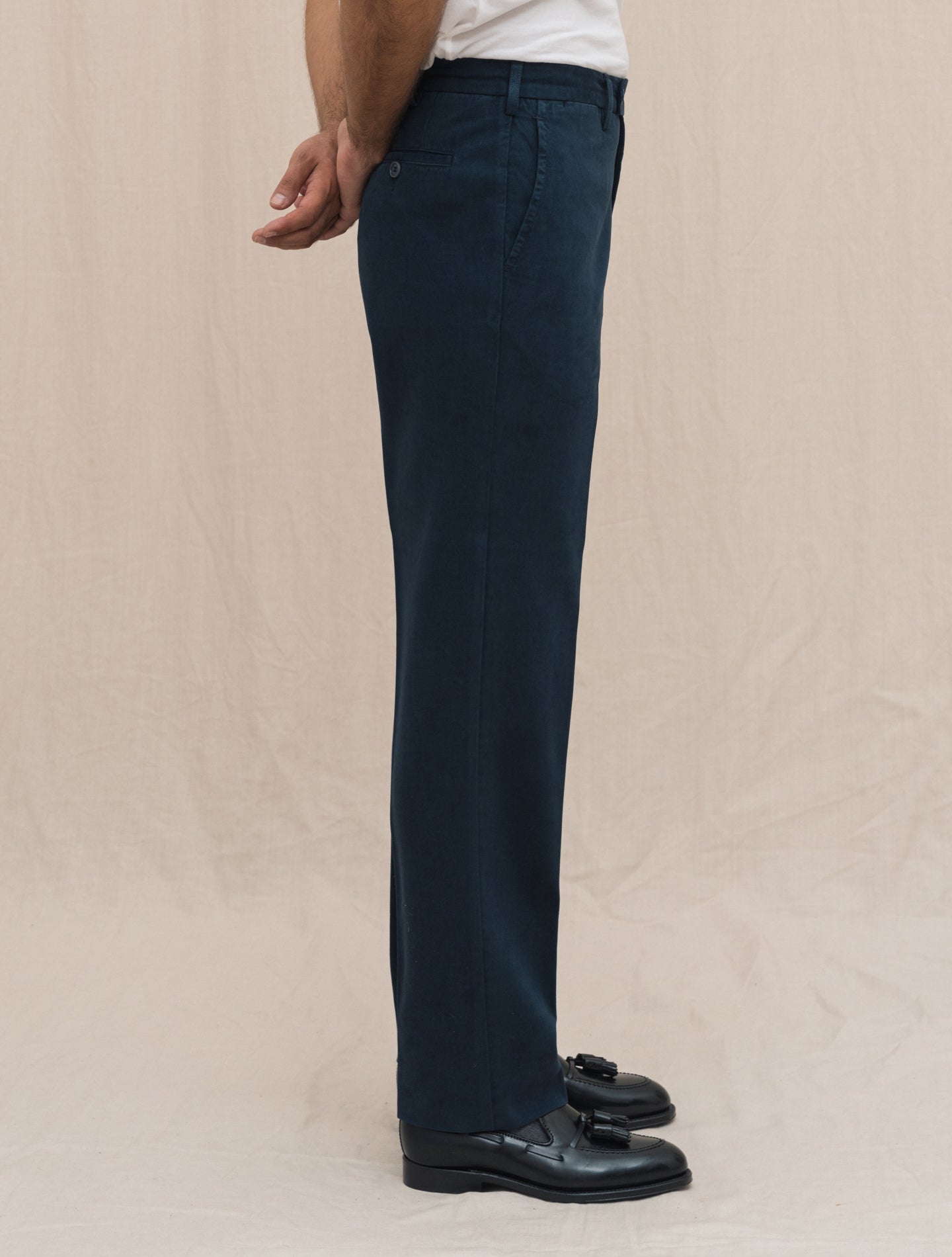 190 Cotton Cashmere Twill Trousers Navy Rota Trousers Gabucci