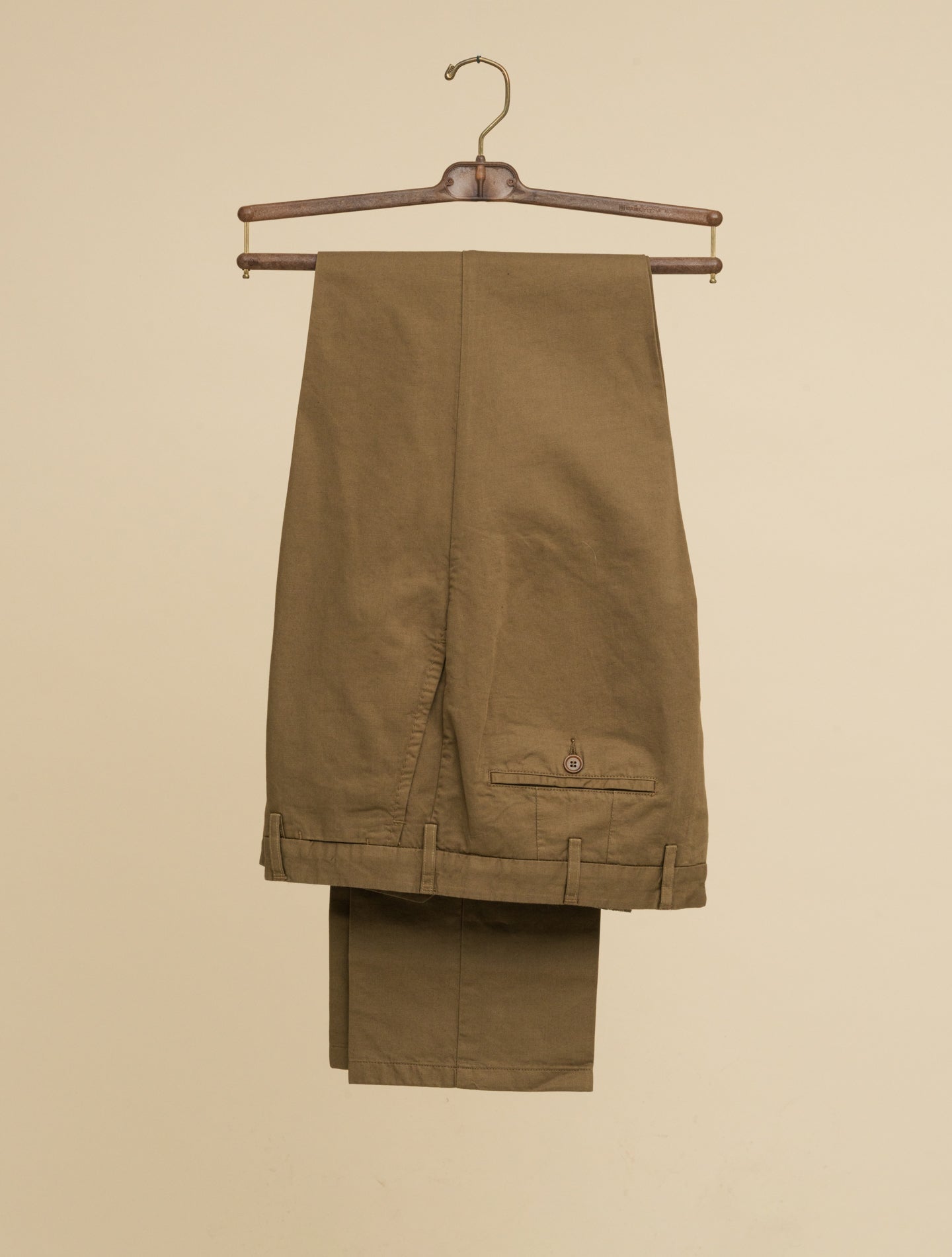 190 Flat Front Cotton Linen Trousers Green Rota Trousers 48
