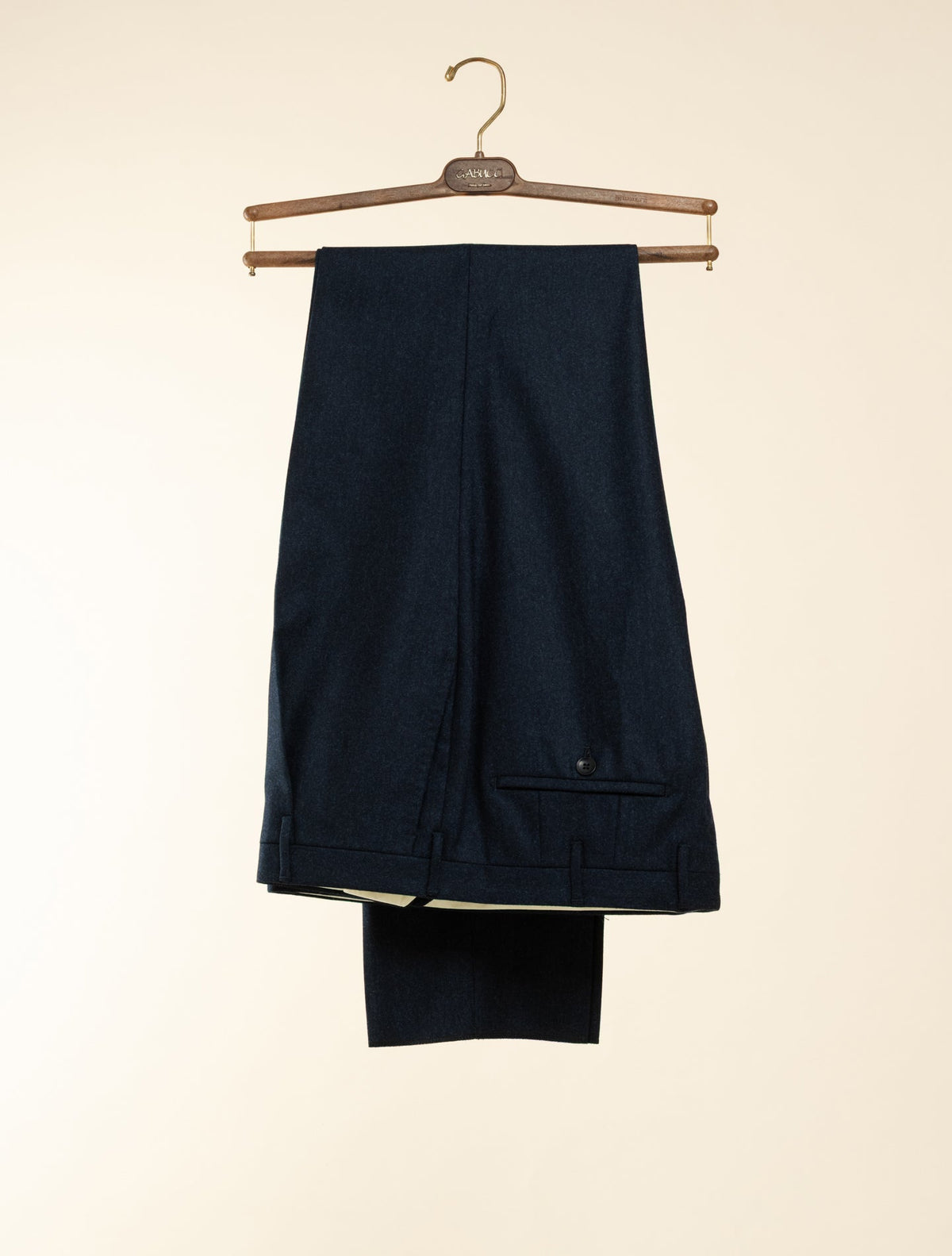 191 Pleated Flannel Dress Trousers Navy Rota Trousers 48