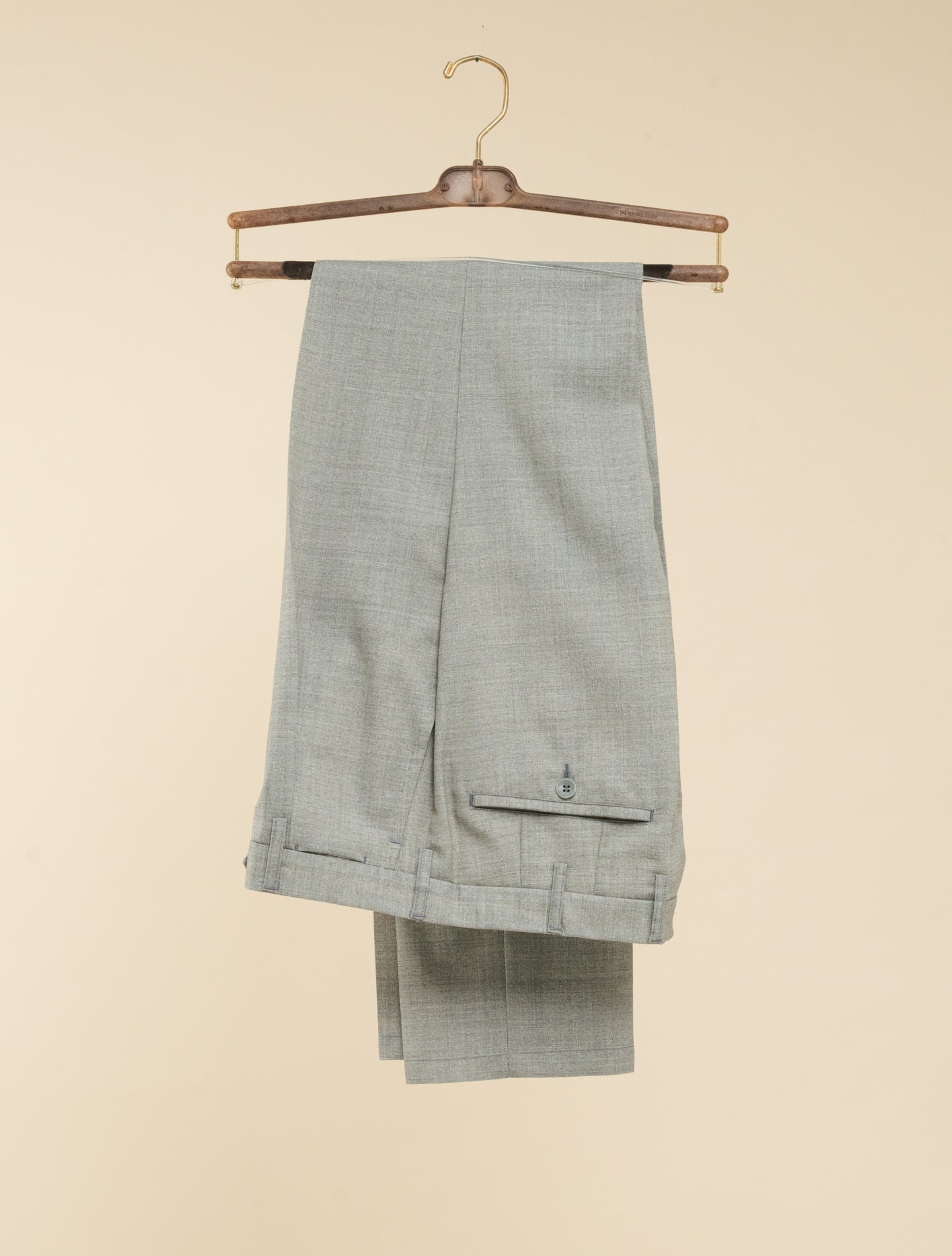 191 Pleated Fresco Wool Trousers Greige Rota Trousers 48