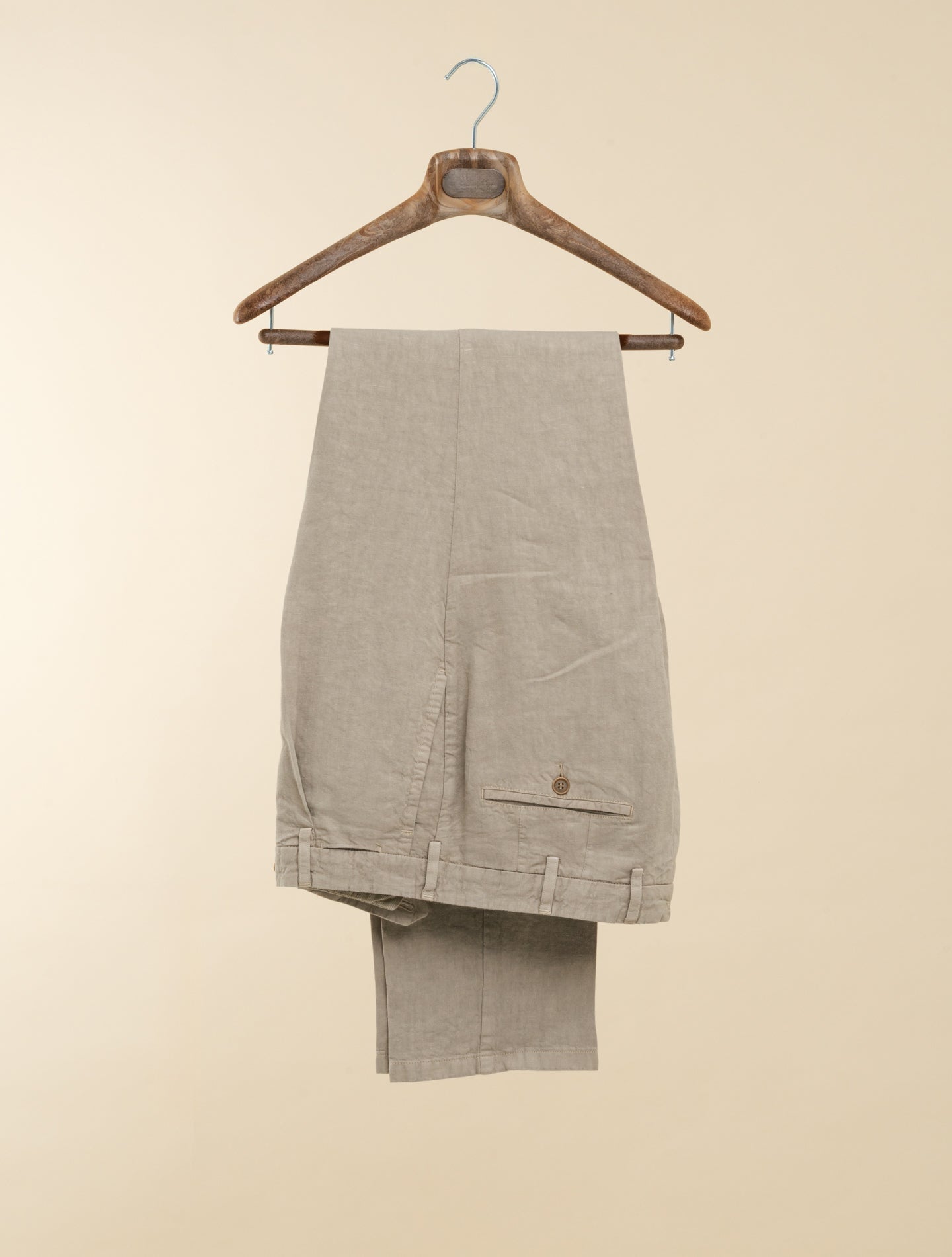 191 Pleated Linen Trousers Greige Rota Trousers 48