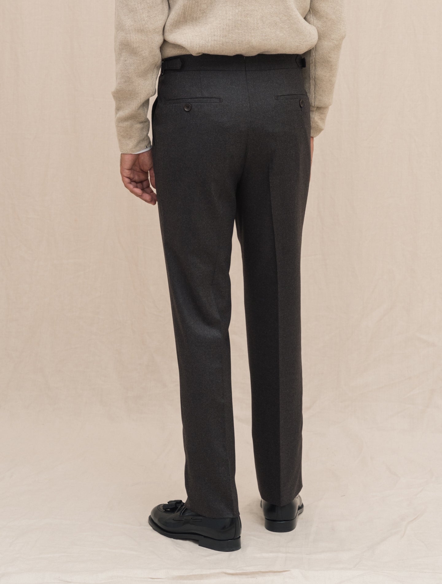 191 Wool Cashmere Trousers - Gabucci 30 Brown Rota Trousers 48