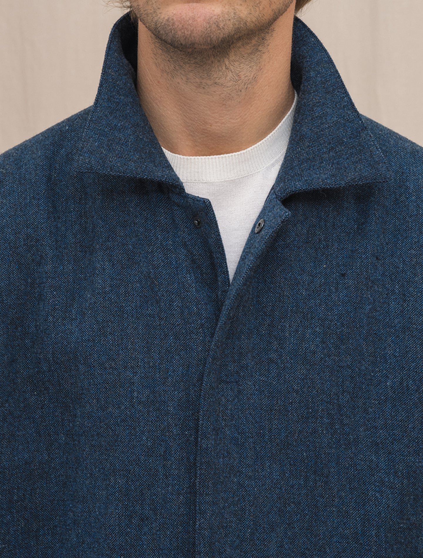 Court Wool Shirt Jacket Blue