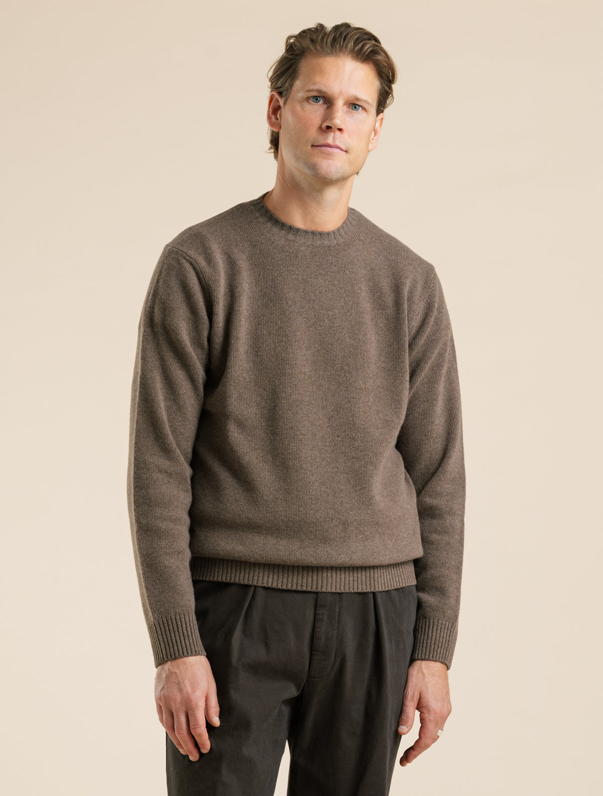 Heavy Knit Wool Cashmere Crewneck Cacao