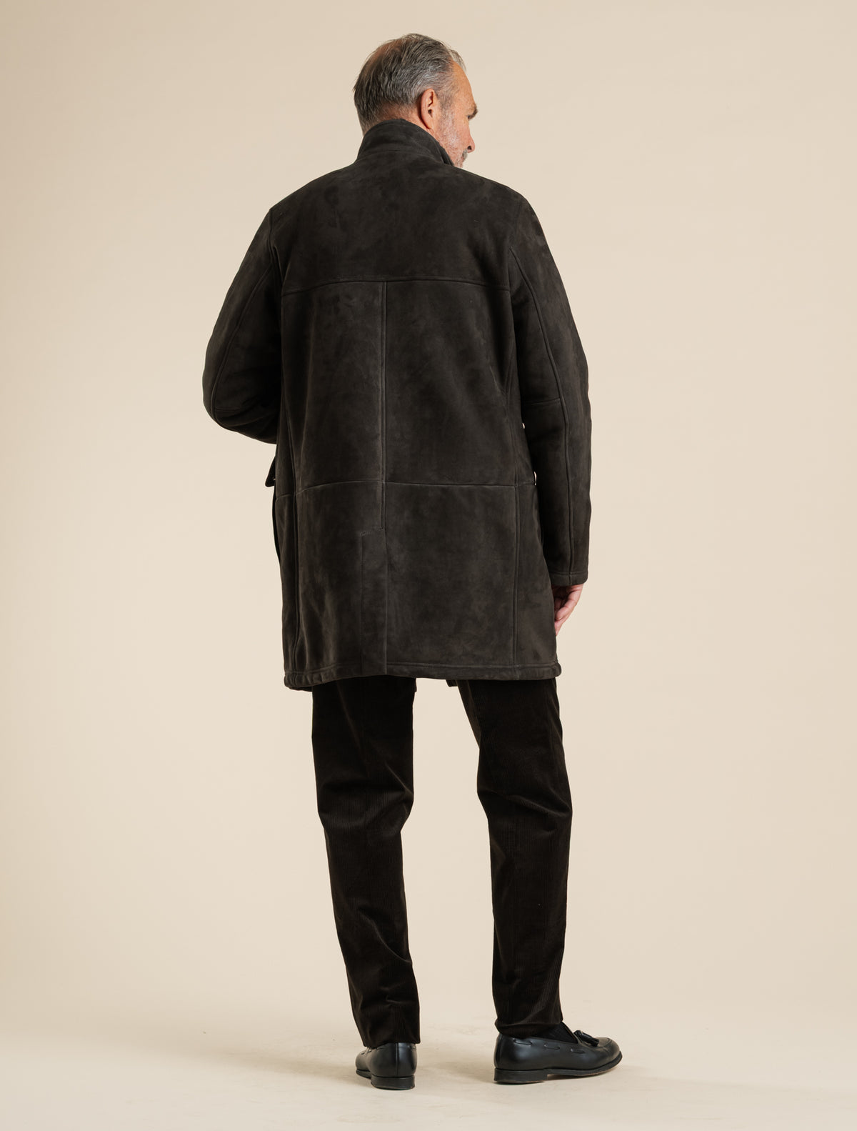 Suede Sherling Jacket Dark Brown