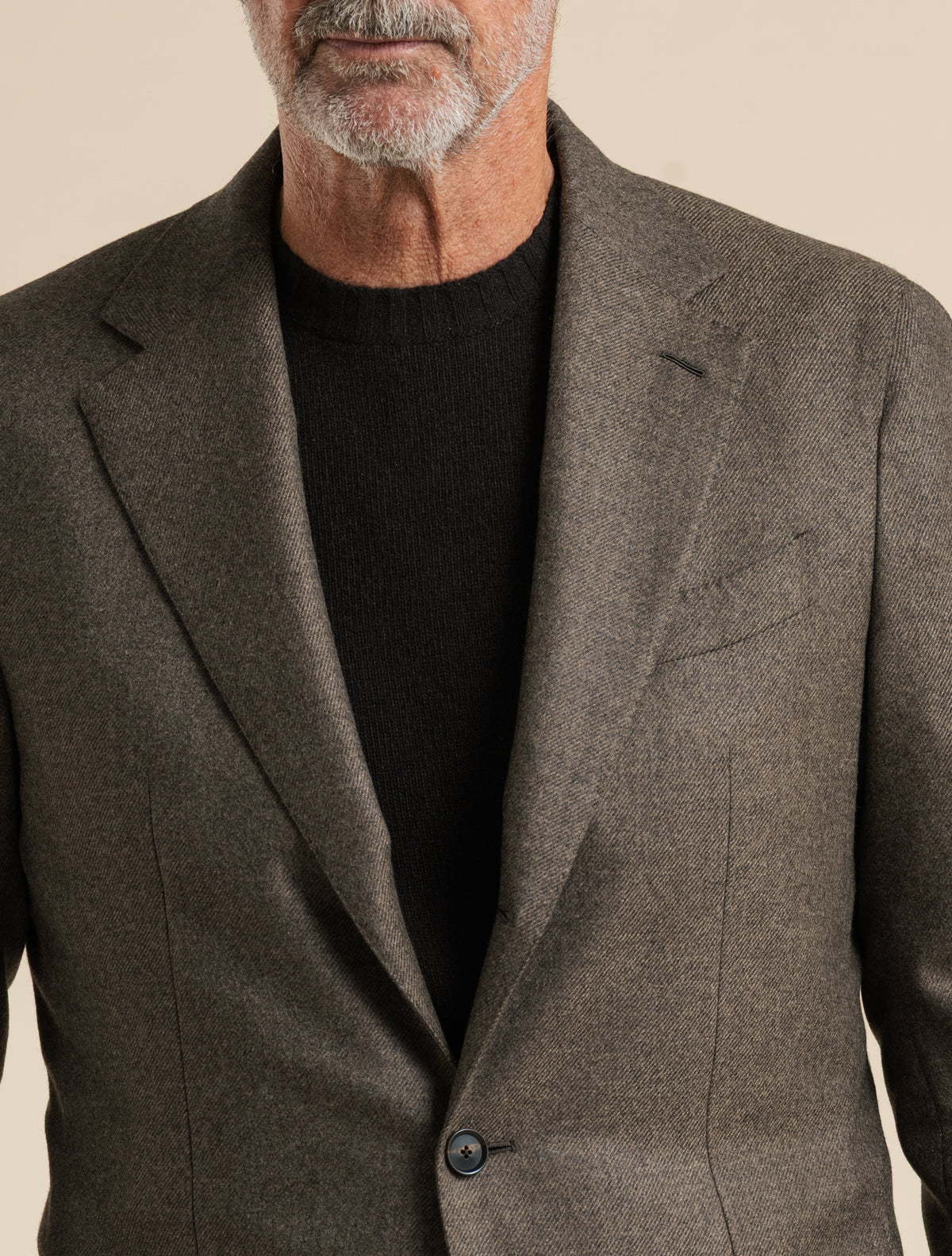 Single Brested Loro Piana Favola Wool Cashmere  Jacket Brown