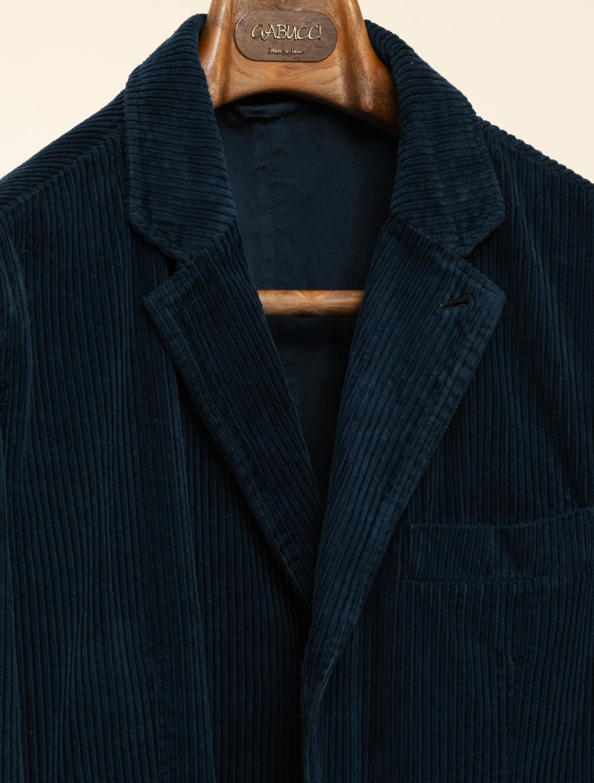 Single Breasted Corduroy Jacket Navy