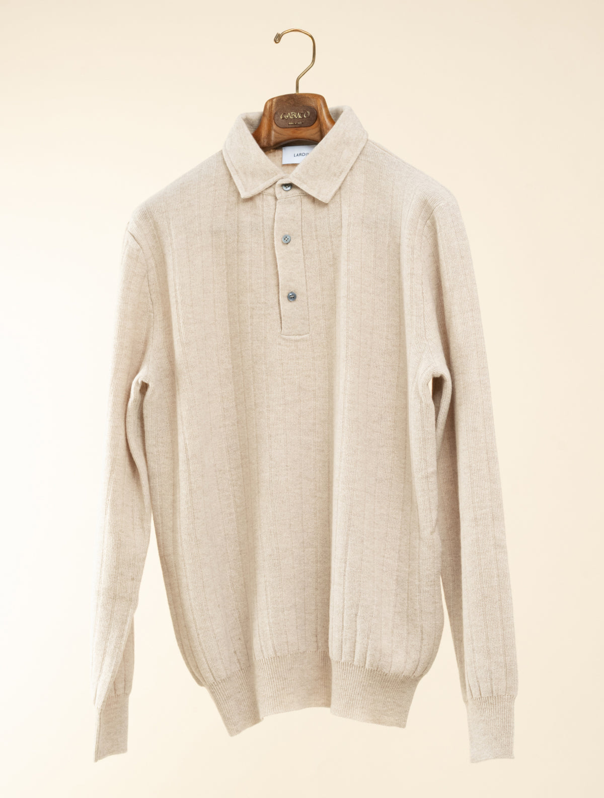 Cashmere Ribb Polo Shirt Sand