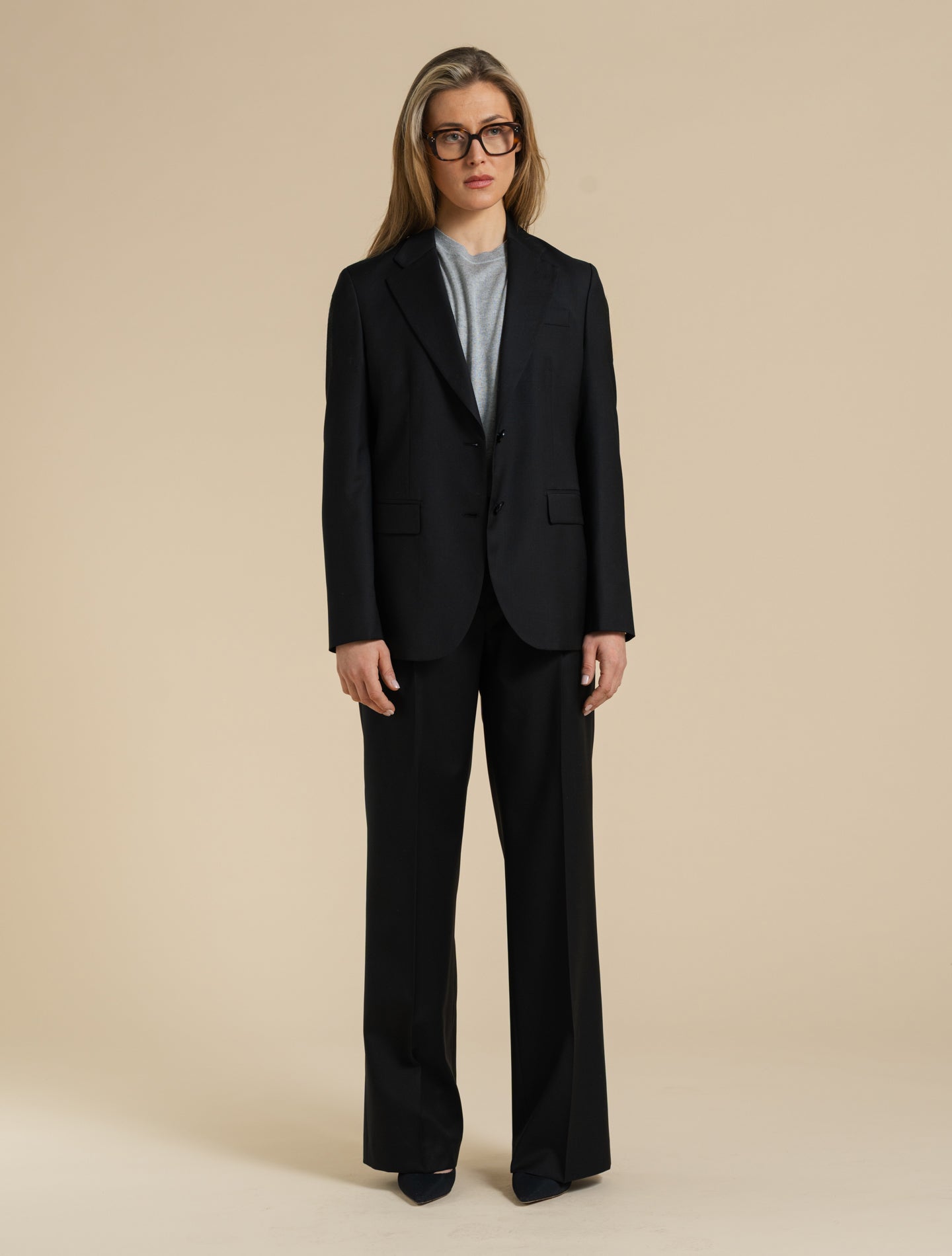 Feni Loro Piana Zelander Wool Trousers Black