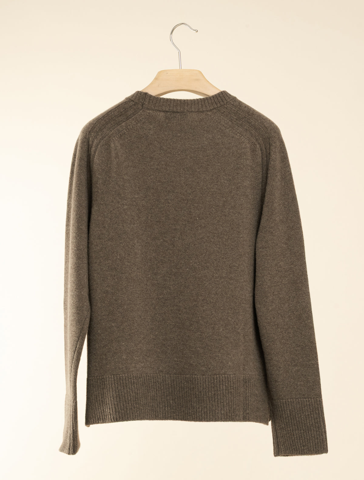 Wool Cashmere T-shoulder Crewneck Cacao