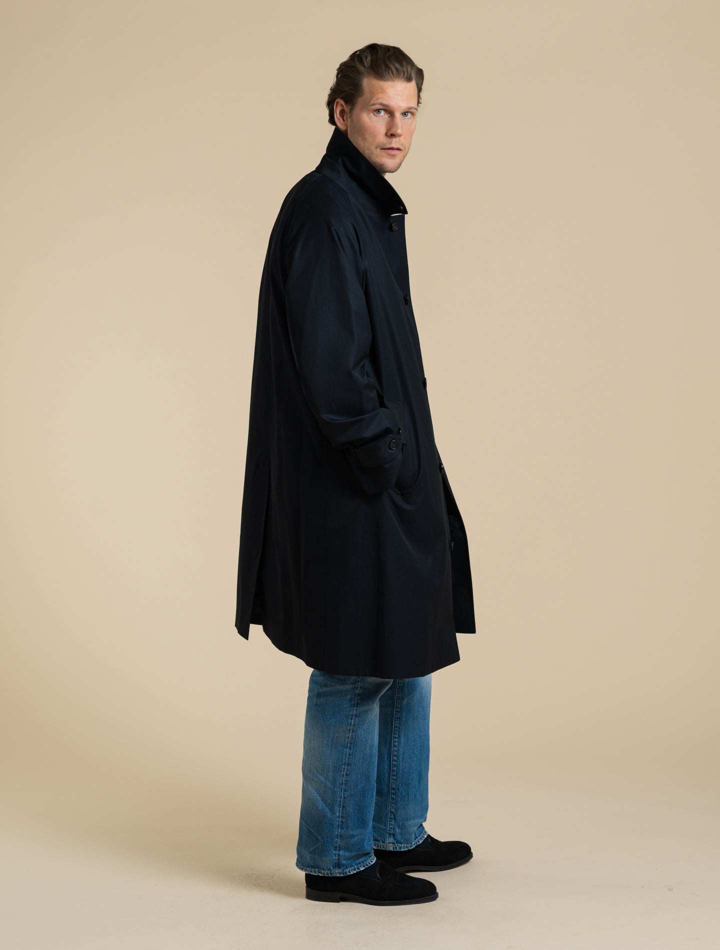New Balfield Cotton Raglan Coat Navy