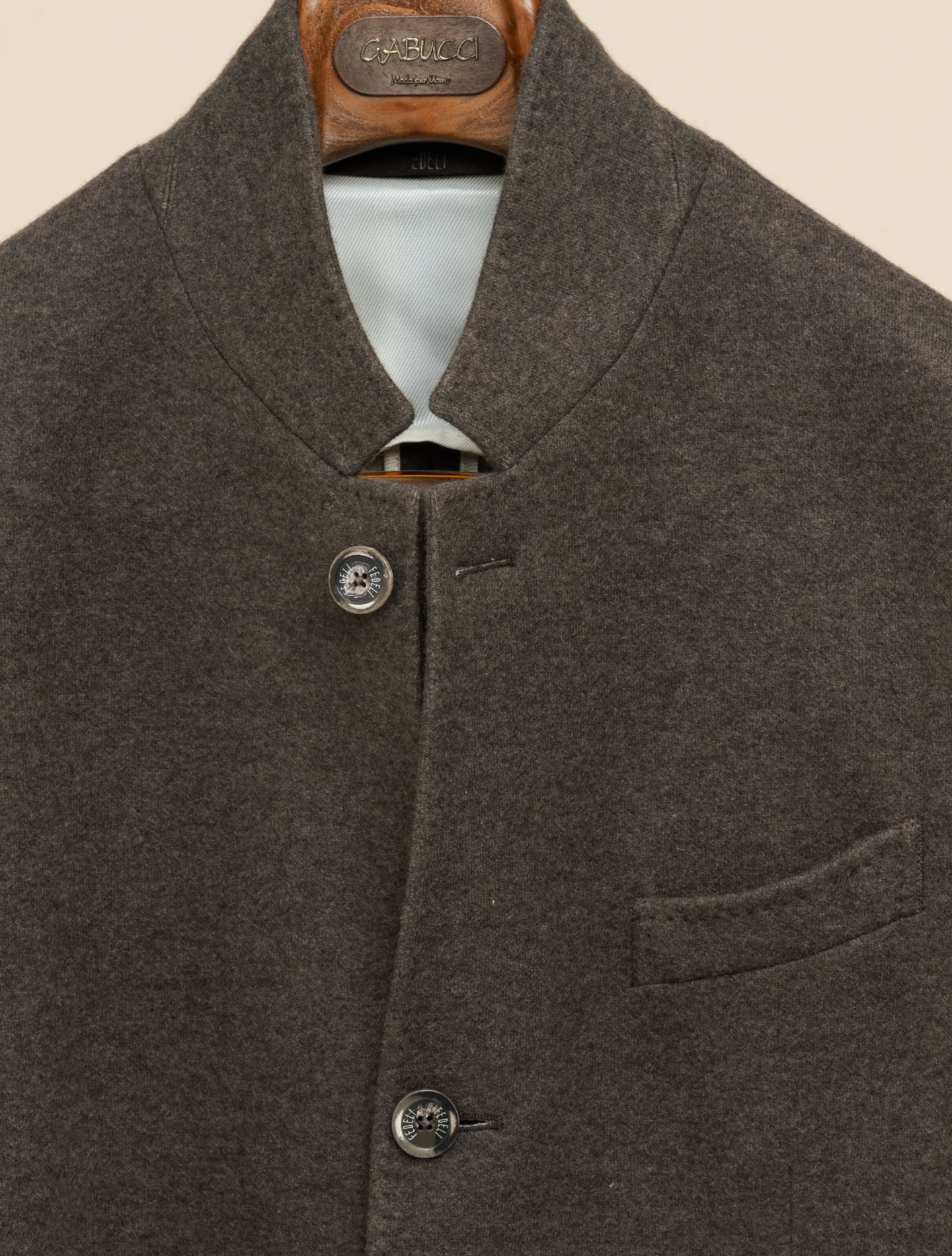 Damon Double Cashmere Flannel Jacket Brown
