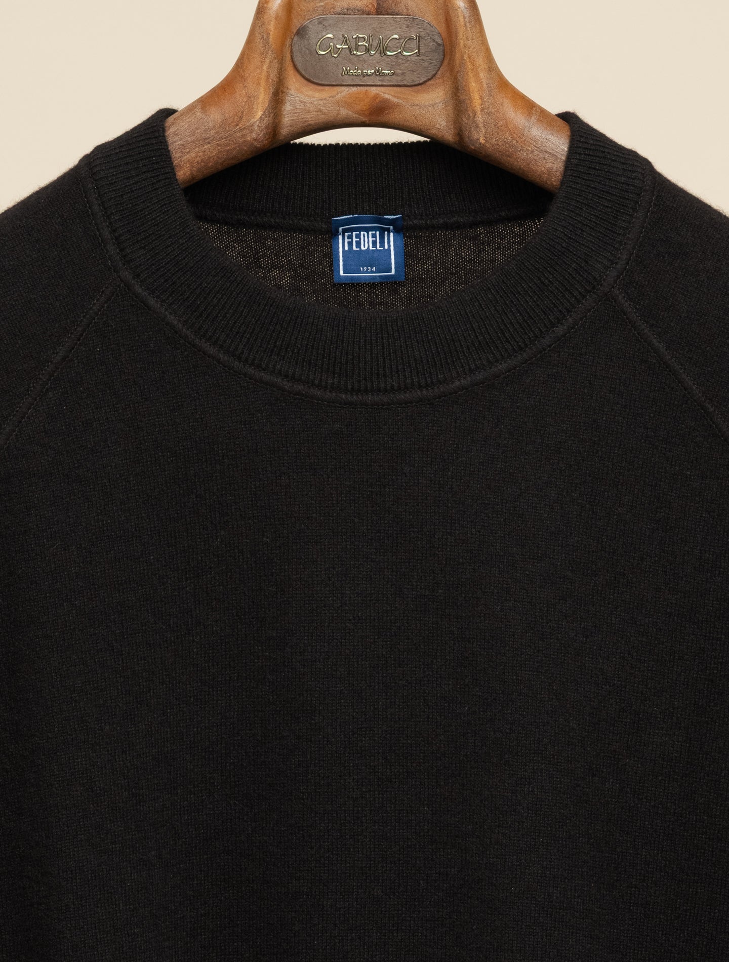 Cashmere Raglan Crewneck Sweater Dark Brown