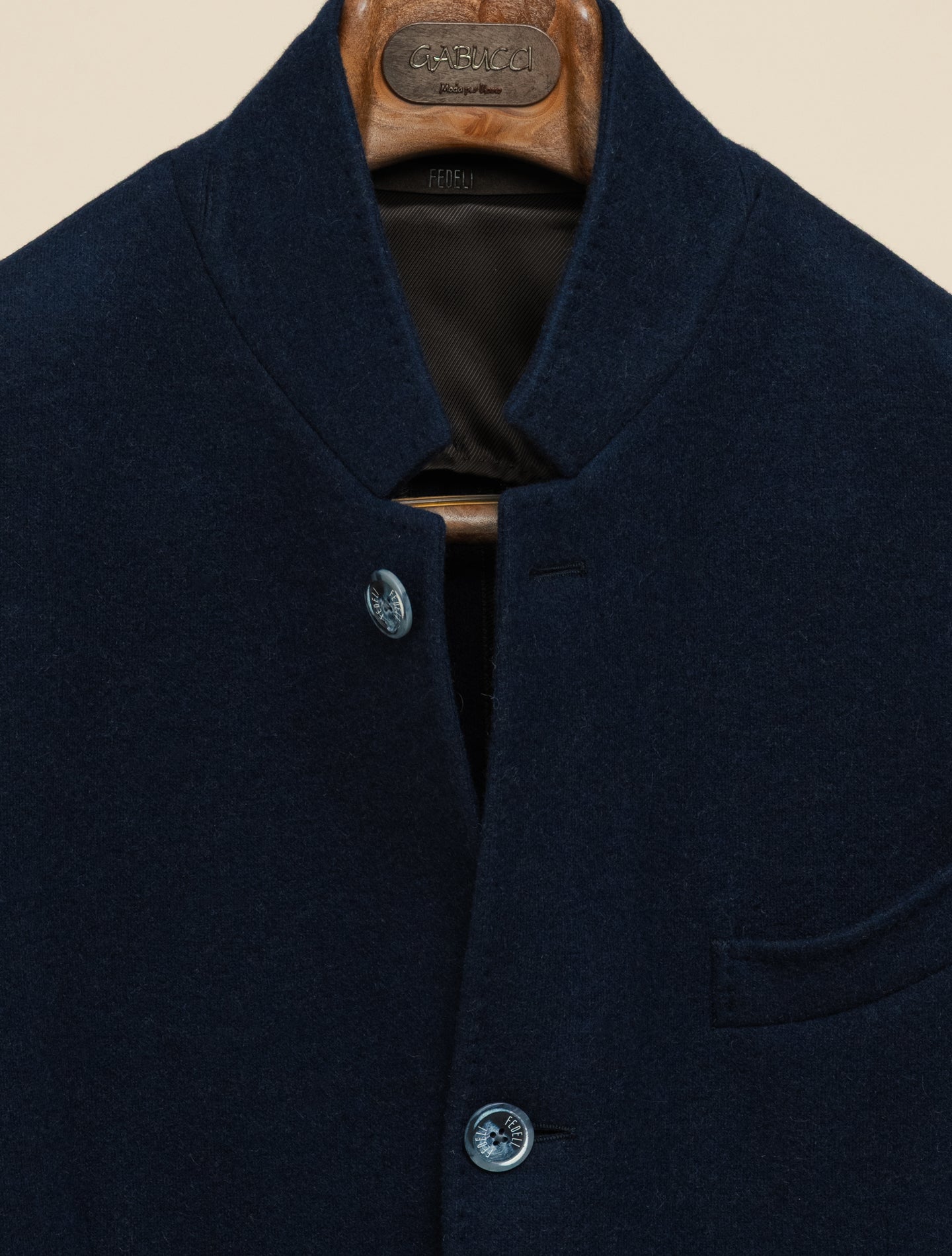 Damon Jacke aus doppeltem Kaschmir-Flanell, Marineblau