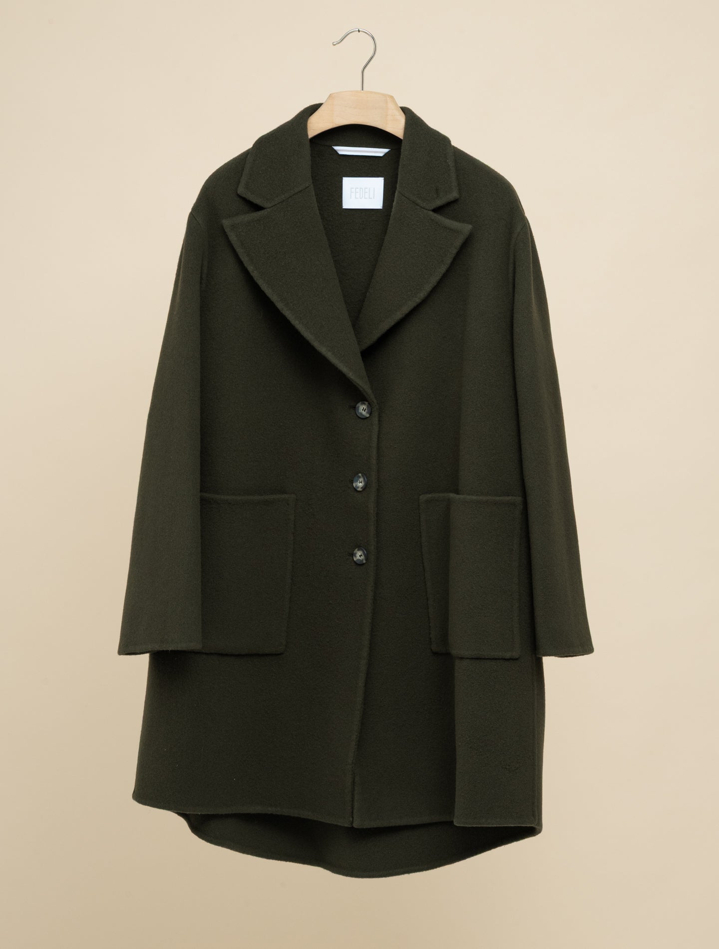 Ximena Double Wool Cashmere Coat Forest Green