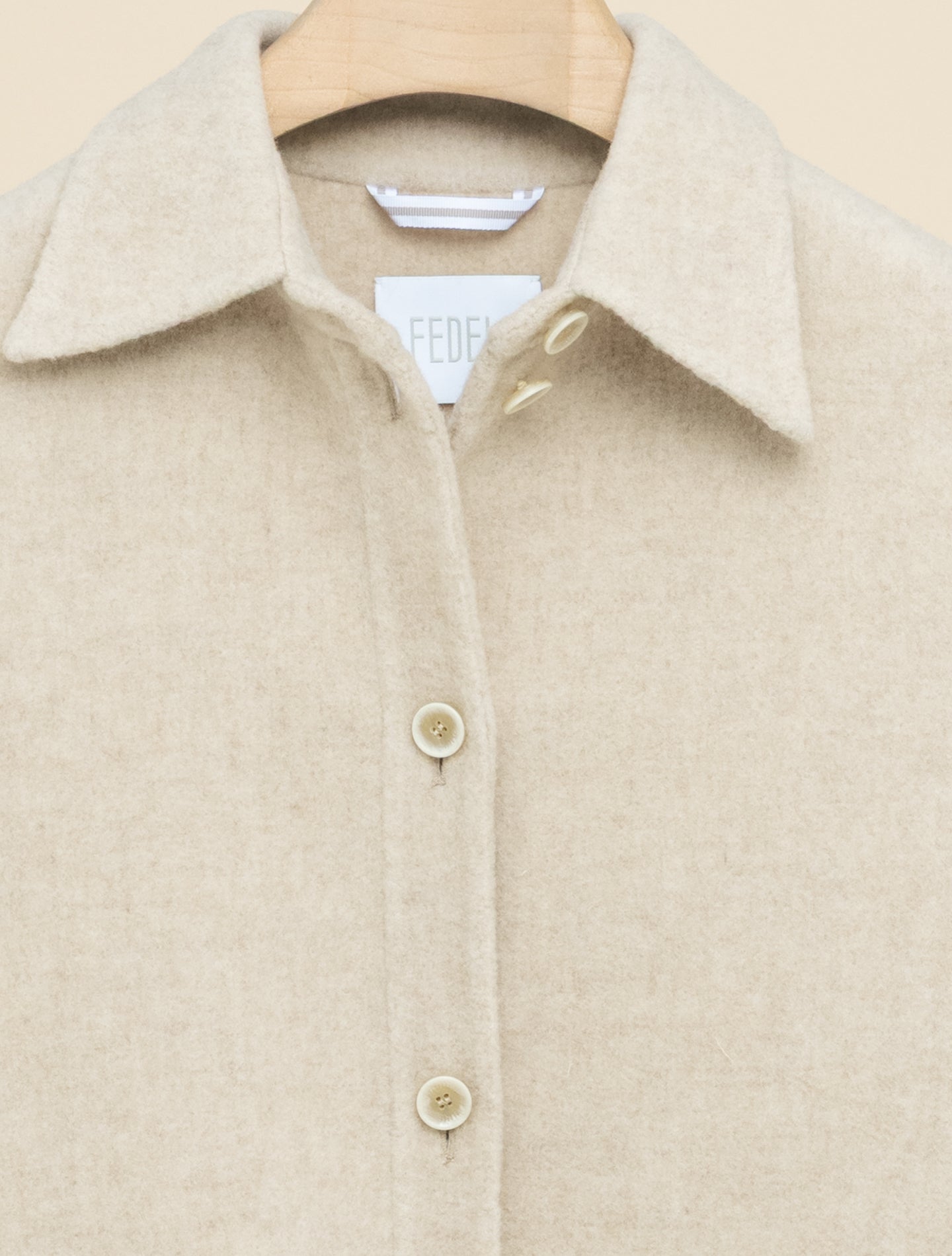 Celeste Wool Cashmere Shirt Jacket Beige