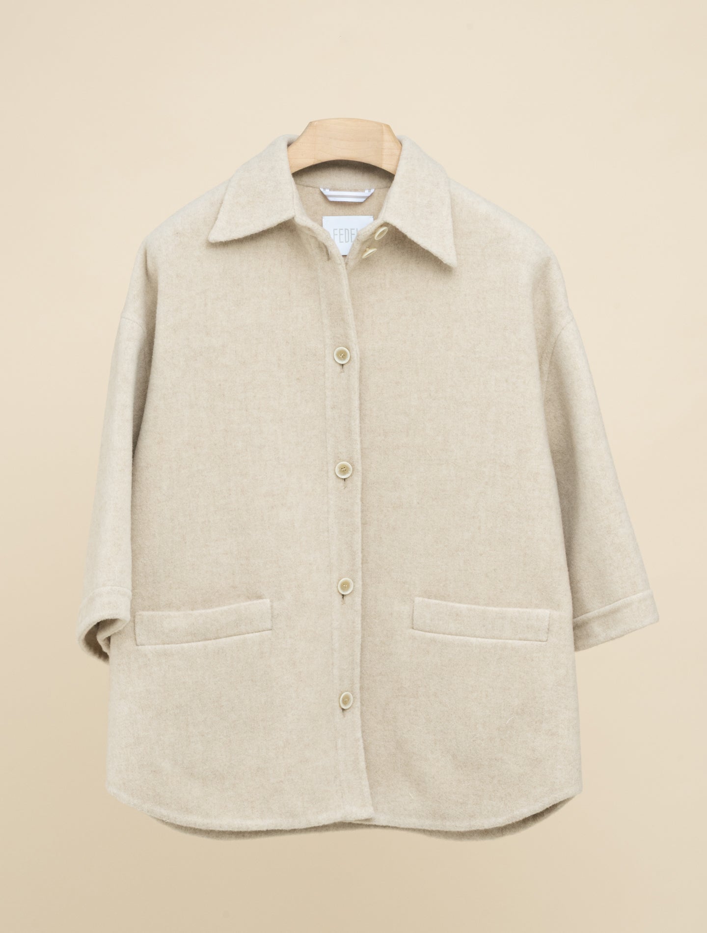 Celeste Wool Cashmere Shirt Jacket Beige