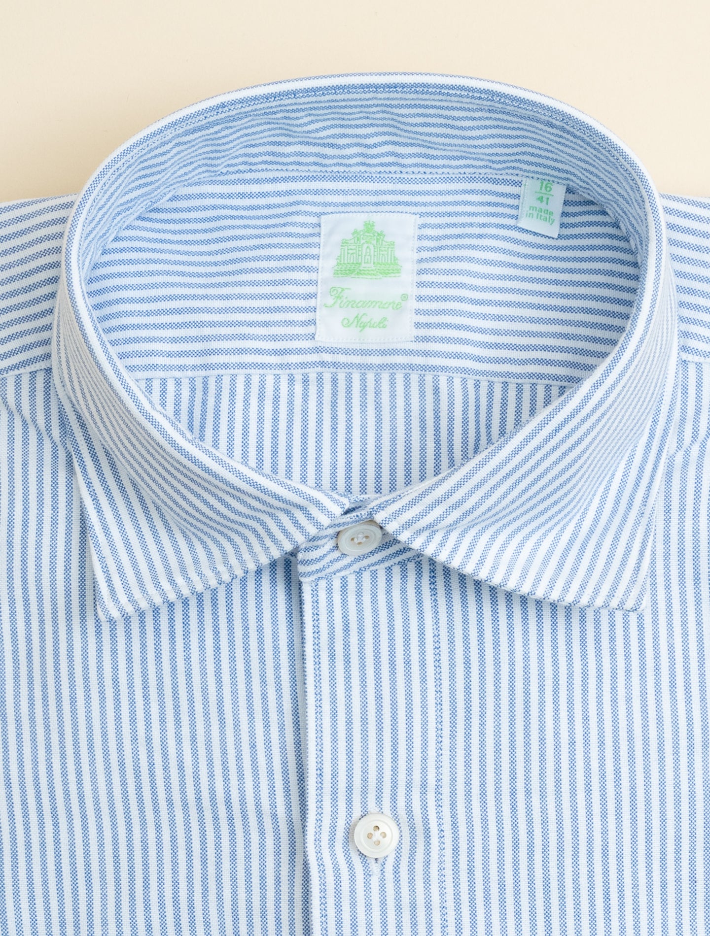 Gaeta Luigi Soft Oxford Striped Shirt Blue