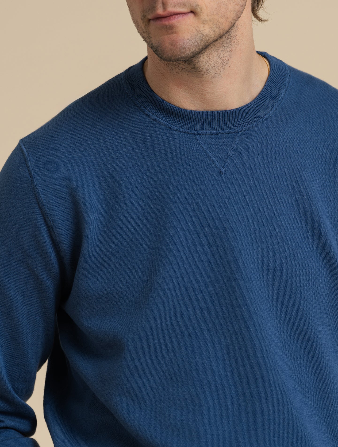 Egyptian Cotton Crewneck Sweater Blue