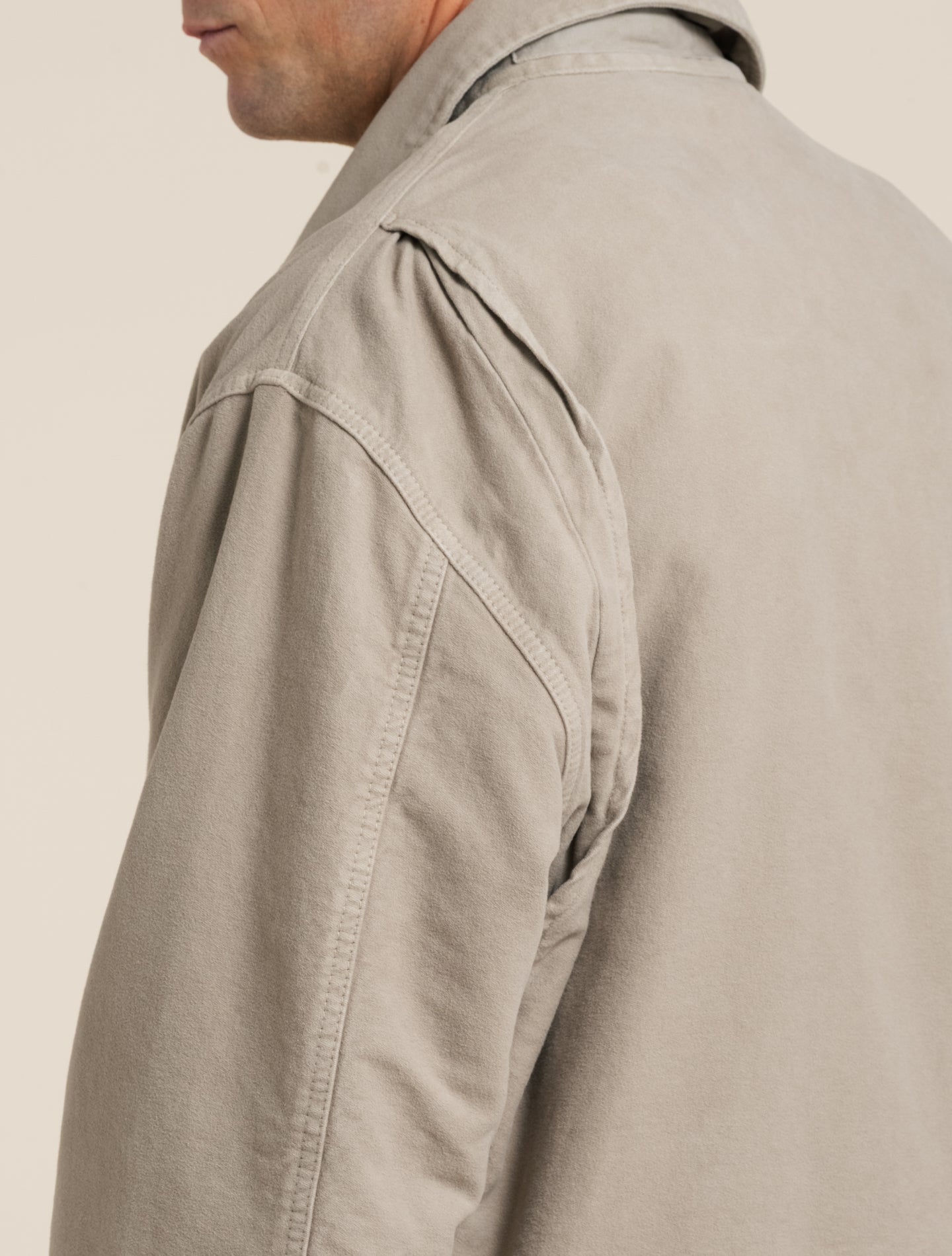 Cadillac Jacke aus gepolstertem Moleskin, Beige