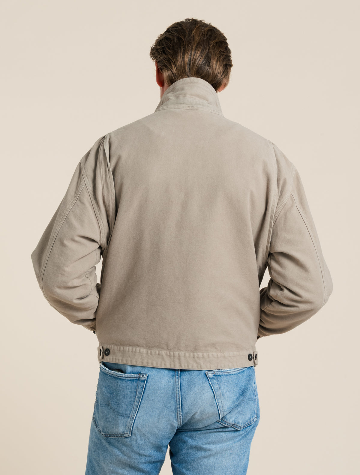 Cadillac Jacke aus gepolstertem Moleskin, Beige