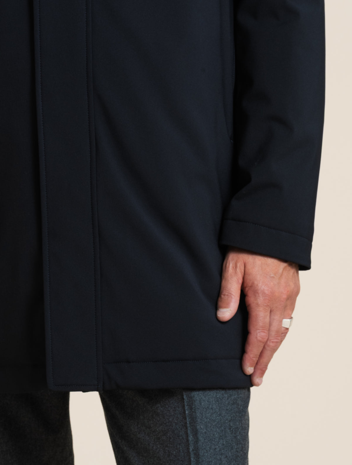Leichter gefütterter Flight Parka Navy