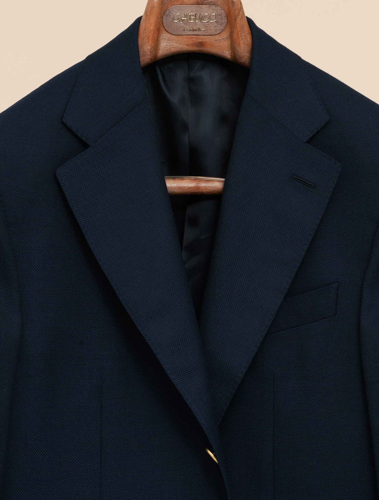 Enkelknäppt Hopsackjacka i Ull Marinblå