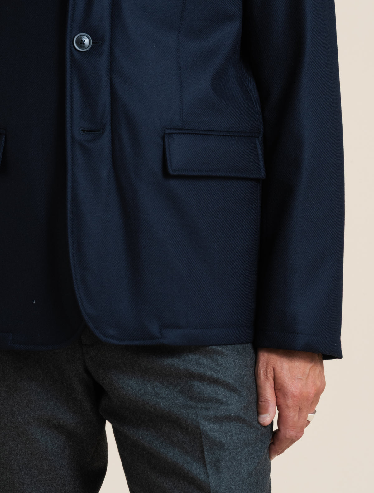 Loro Piana Storm System Wool Silk Blazer Jacket Navy