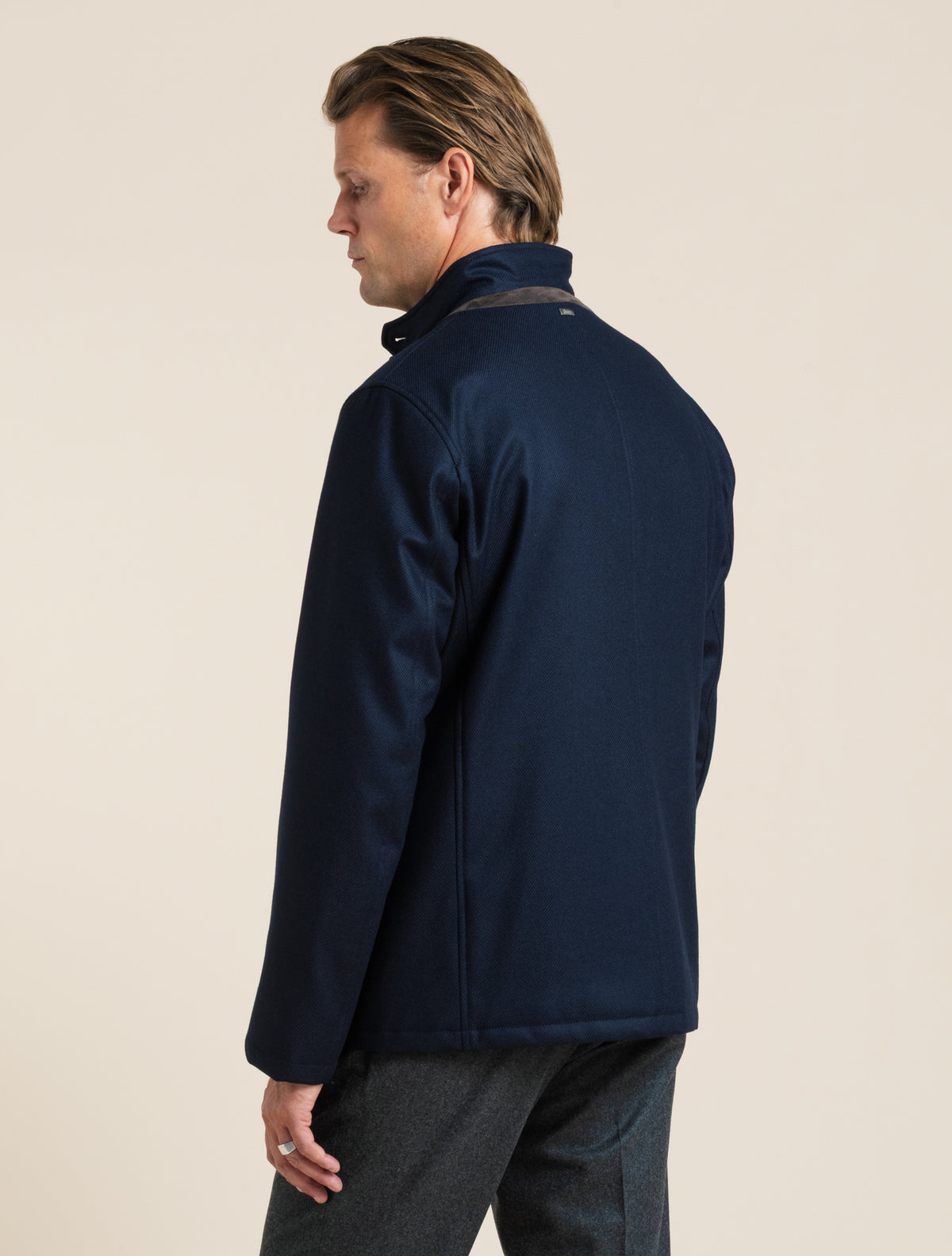 Loro Piana Storm System Woll-Seiden-Blazer Jacke Marine